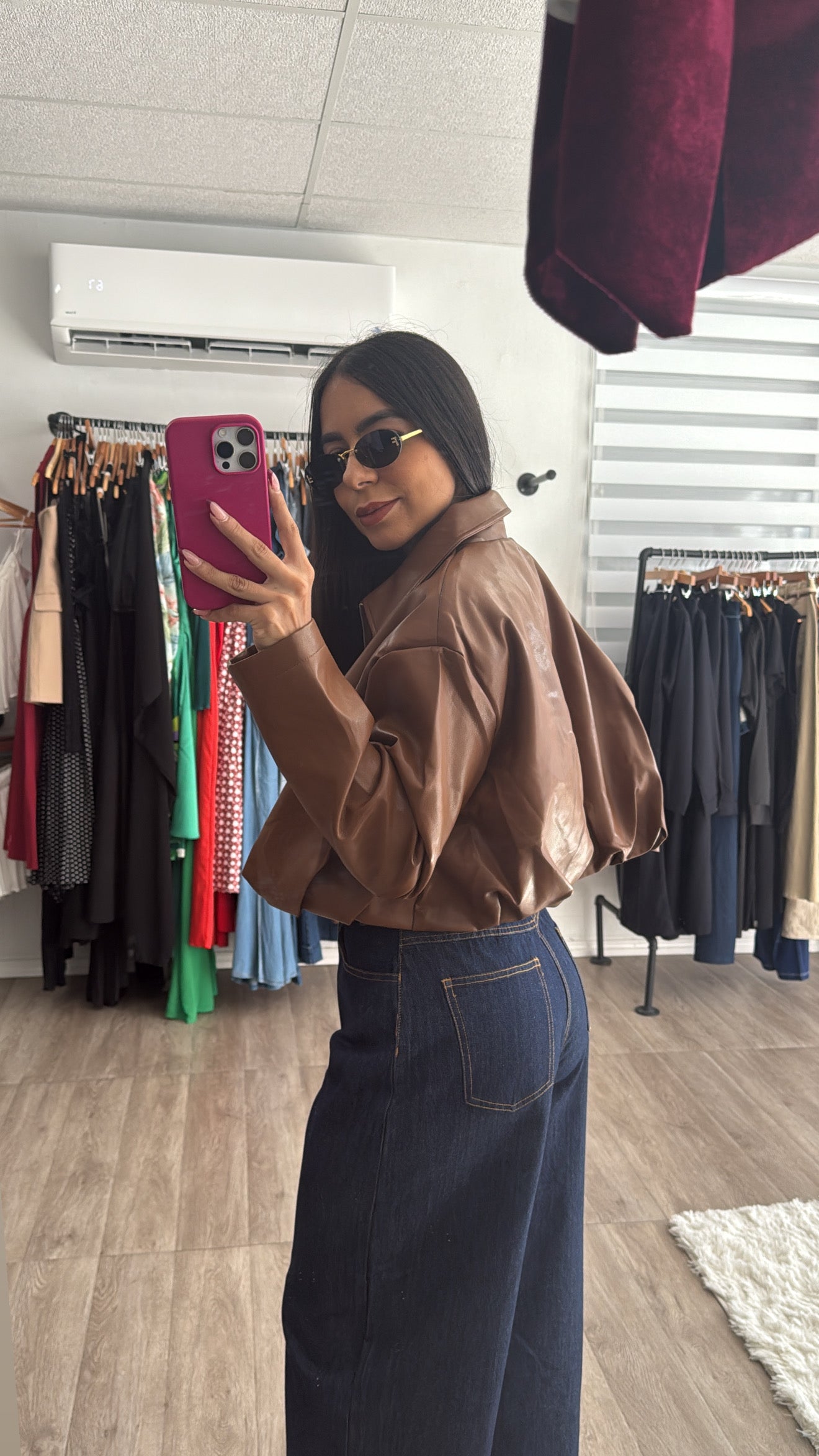 Leather choco Jacket