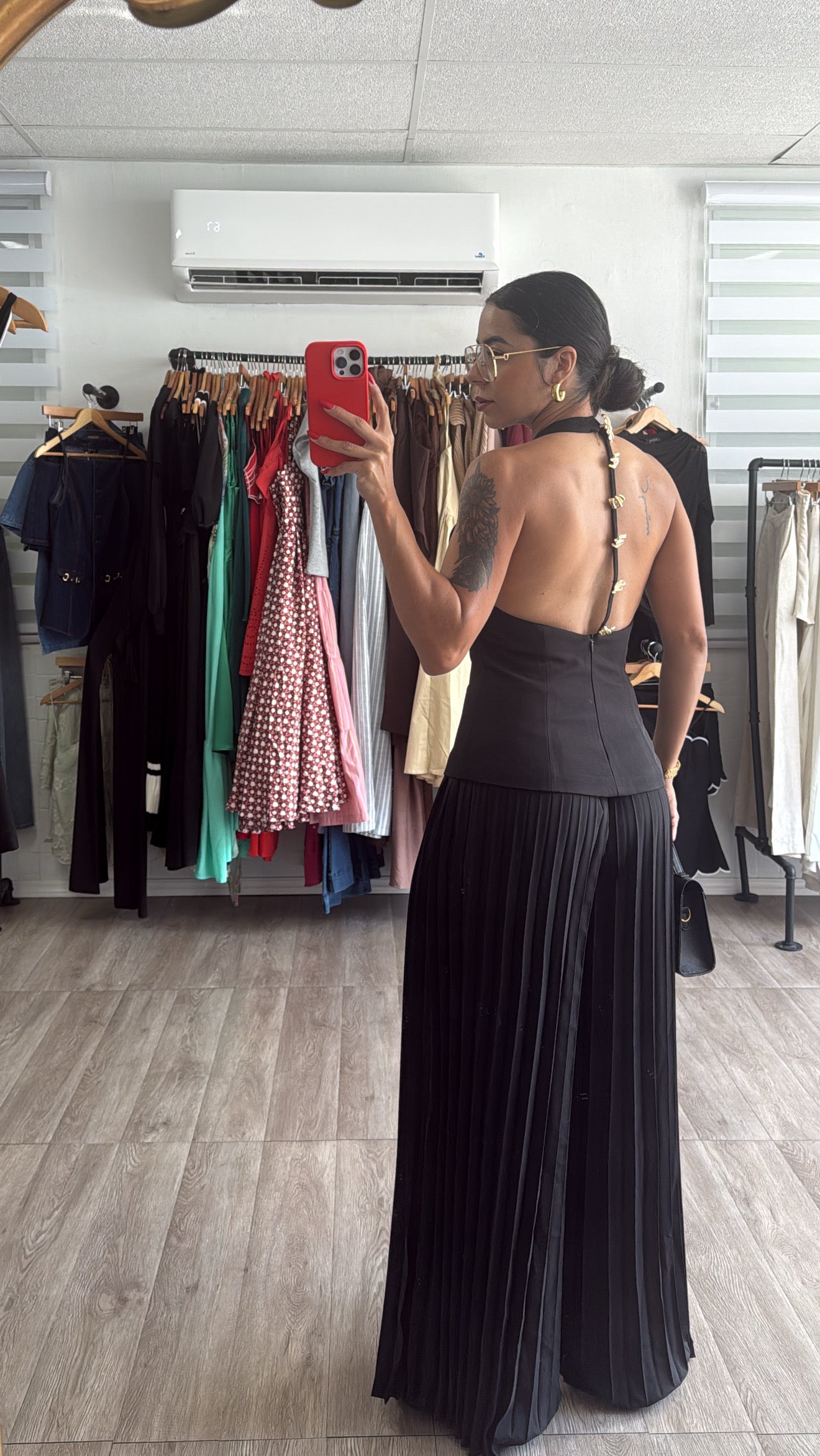 Black Pleated set