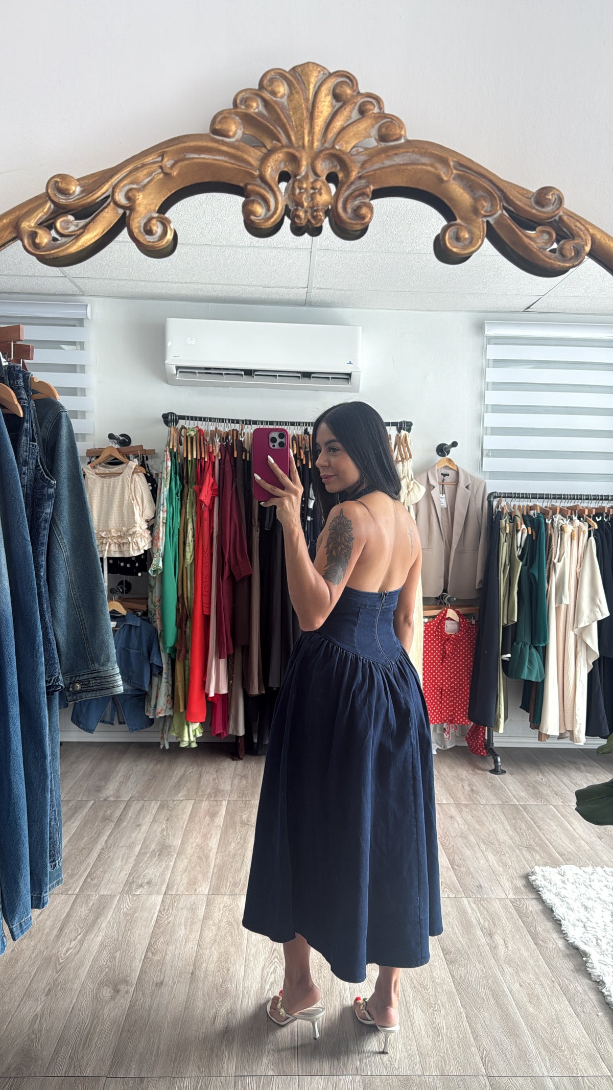 Halter corset Denim dress