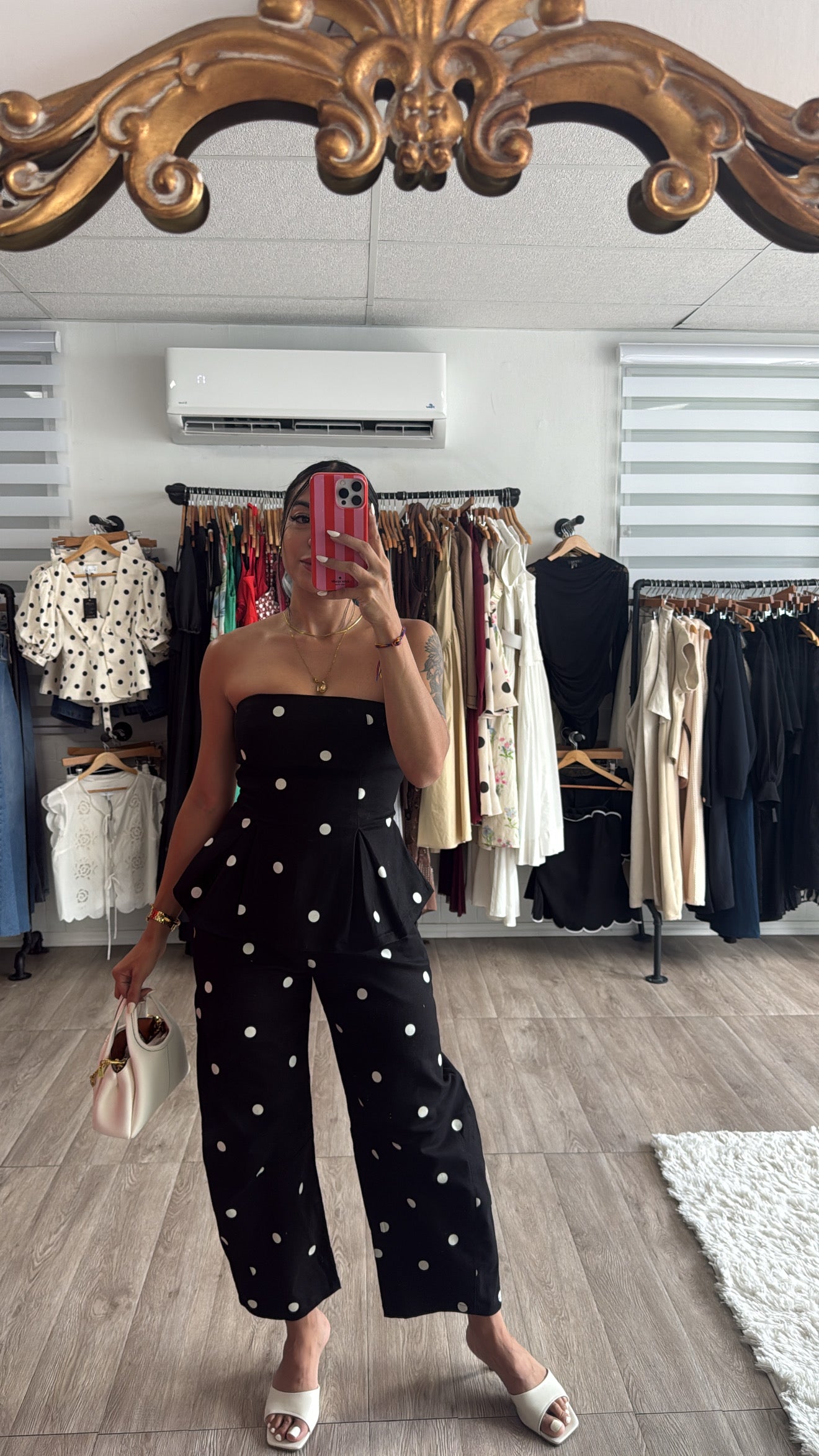 Polka dot Barrel in black