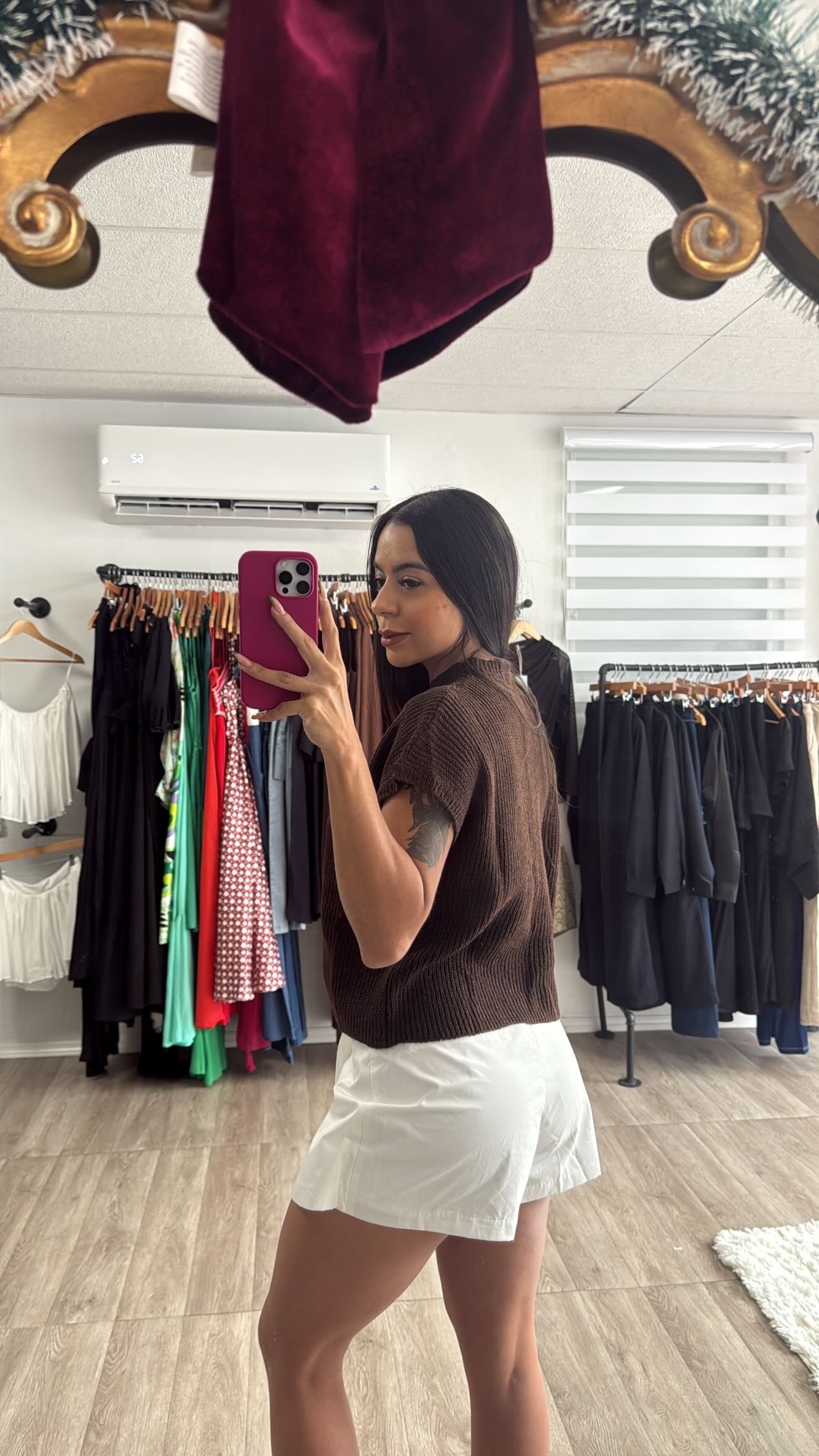 Sweater top in Brown