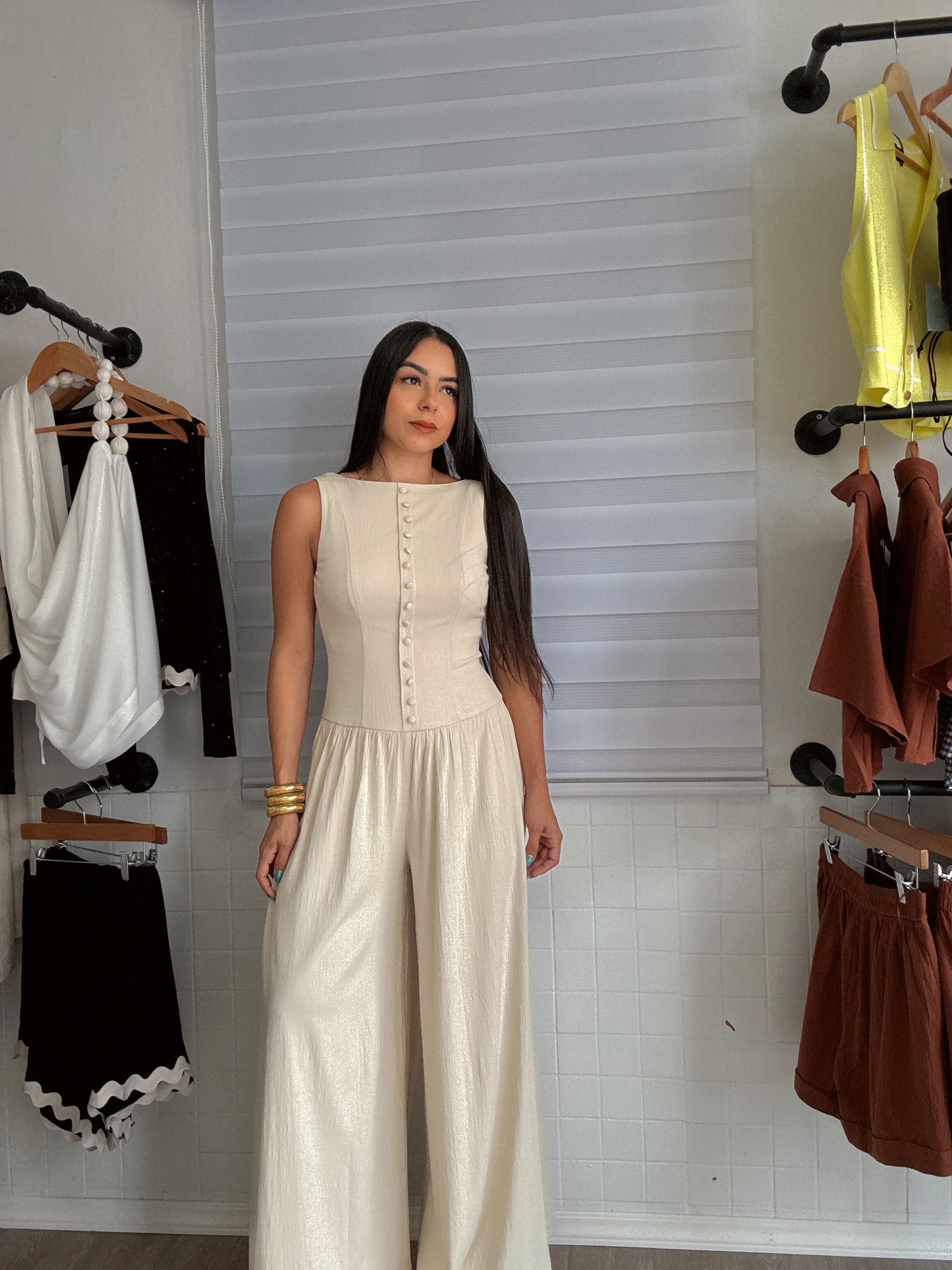 Linen Nude Jumpsuit