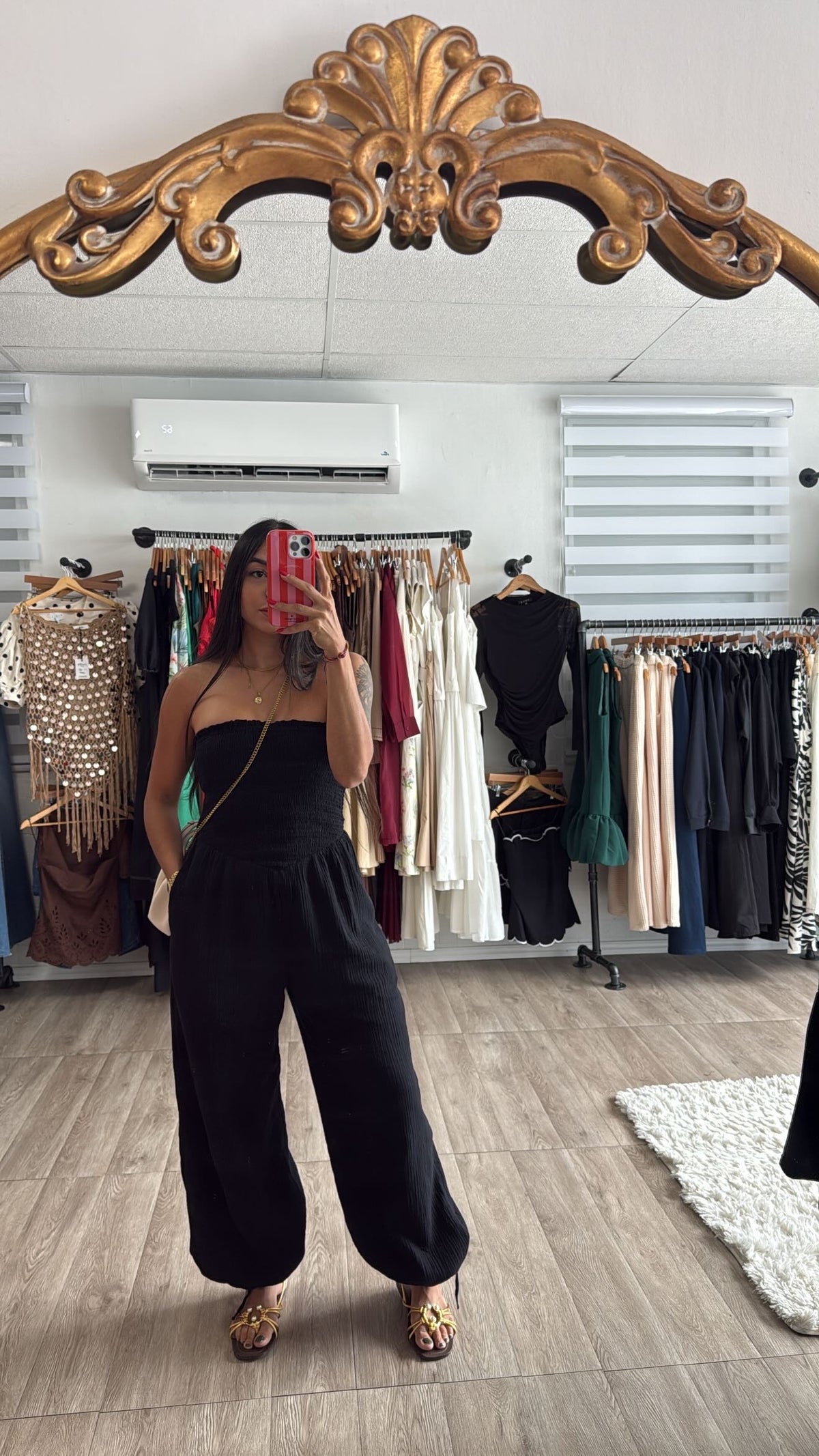 Black smocked Jumpsuit