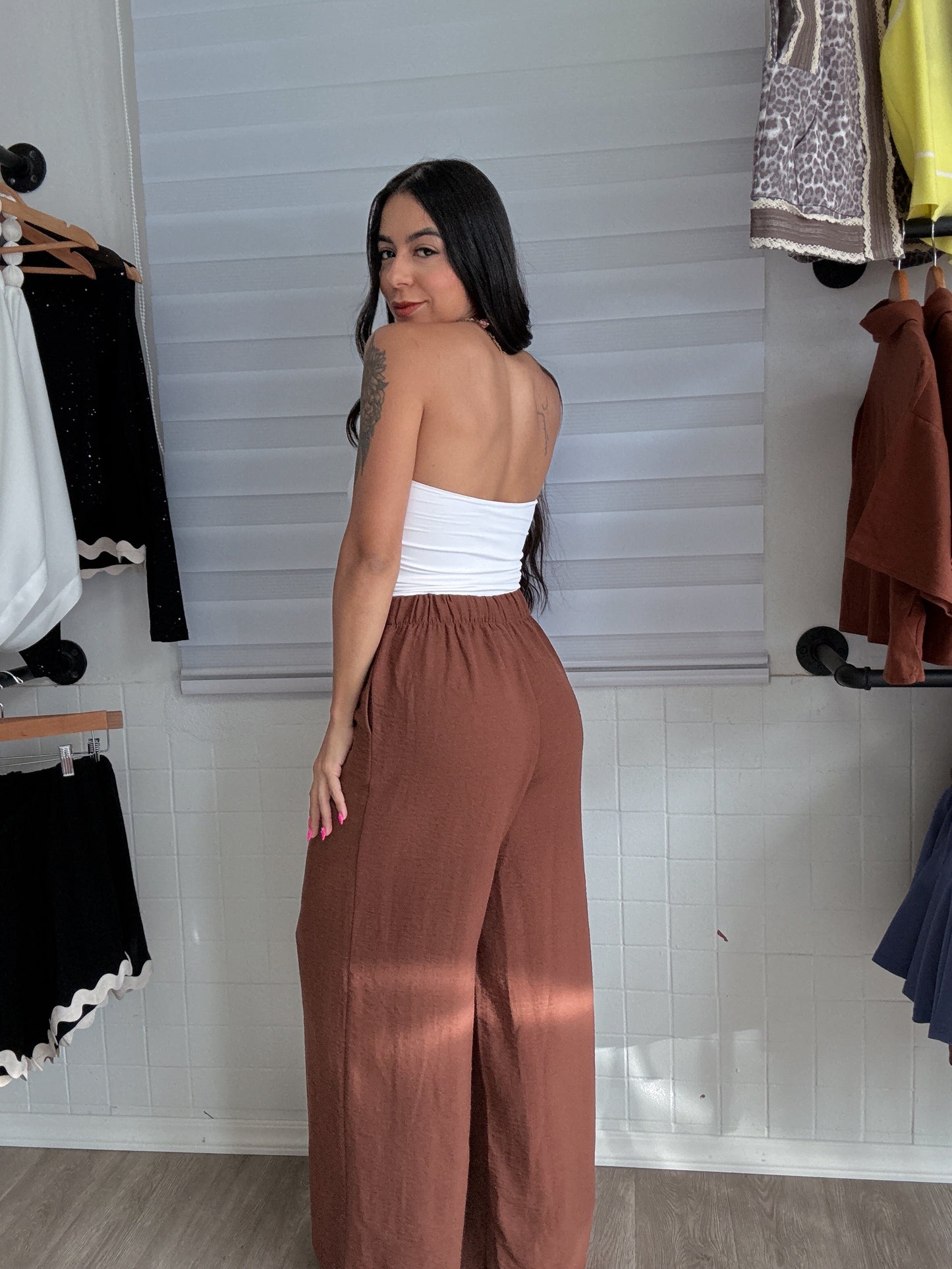 Brown Linen Pants
