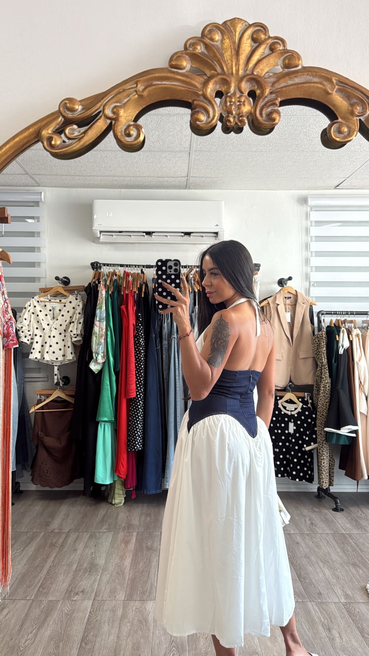 Contrast Midi Dress