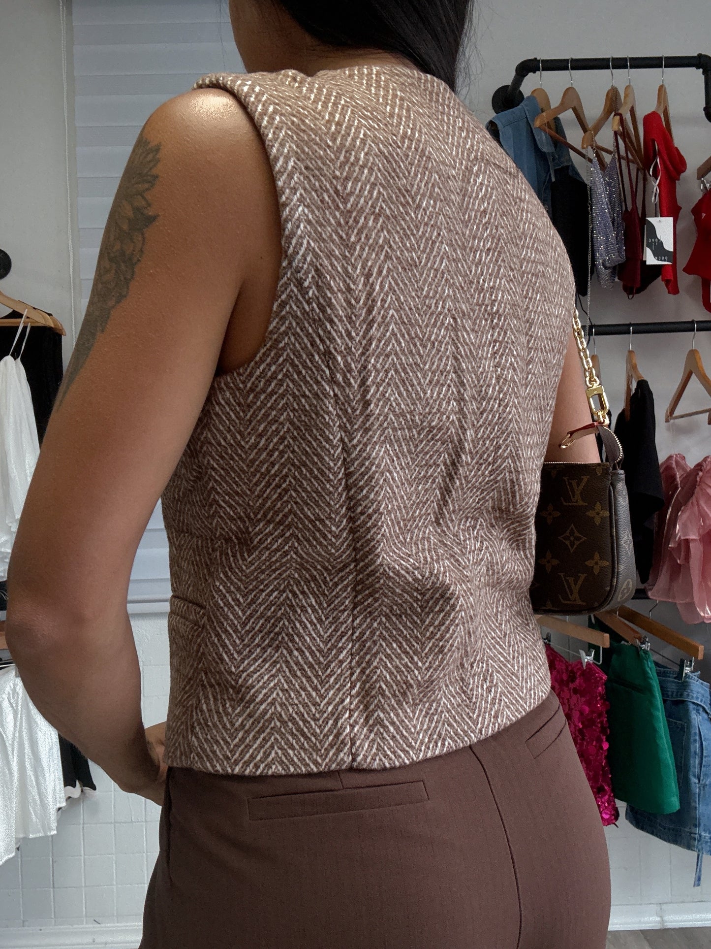 Brown tweed Vest
