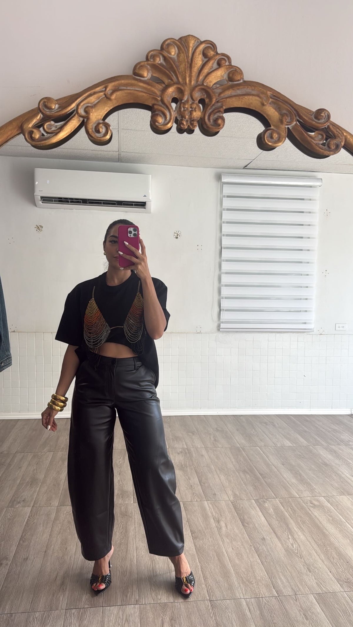 Leather black pants