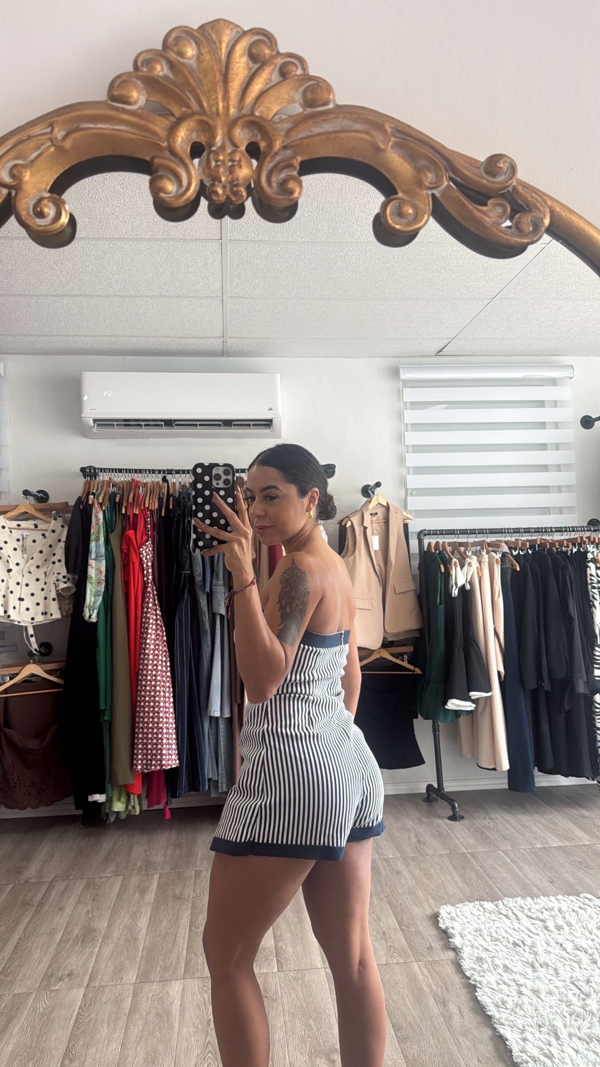 Stripe In Navy Romper