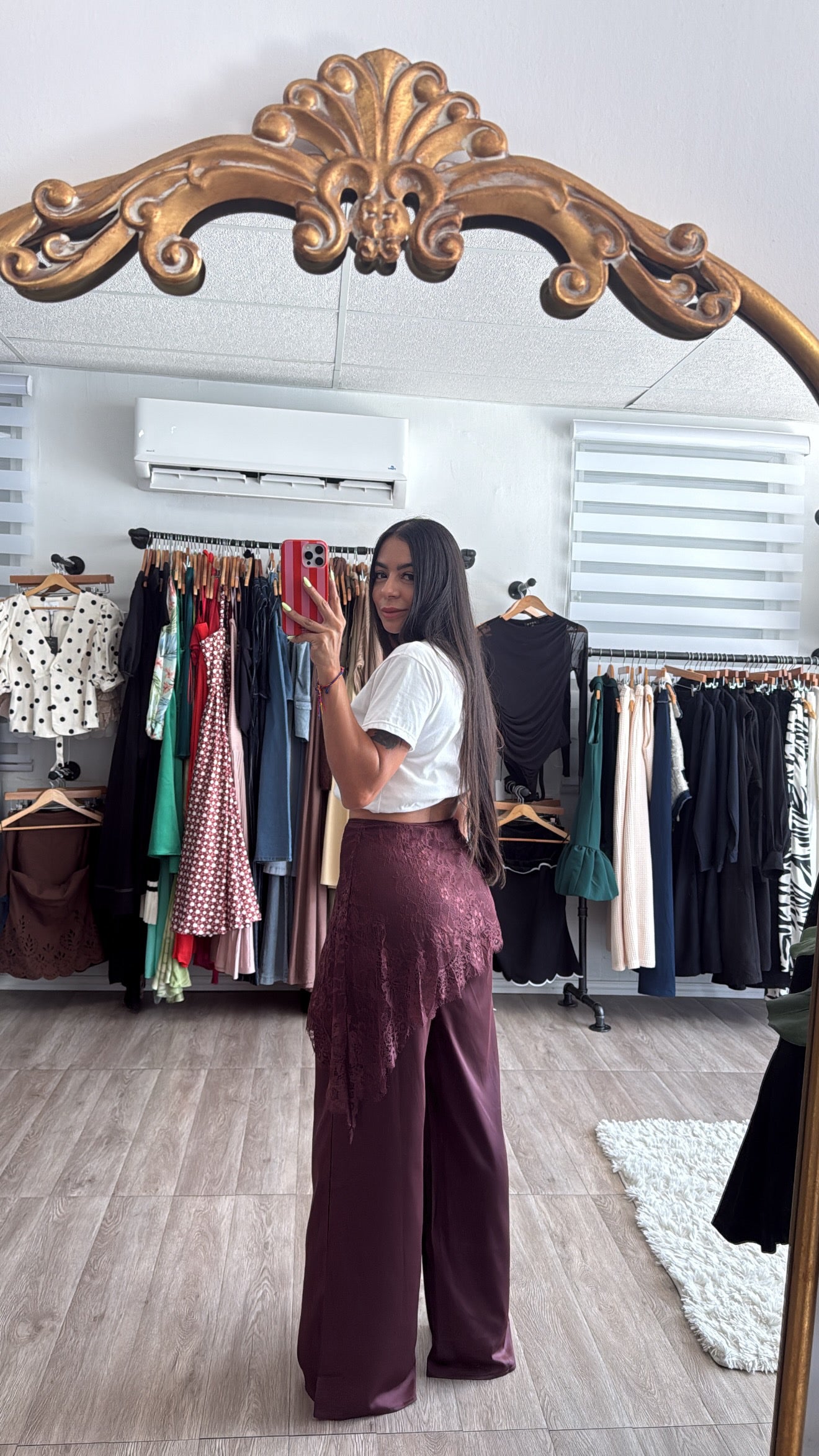 Burgundy Scarf Pants