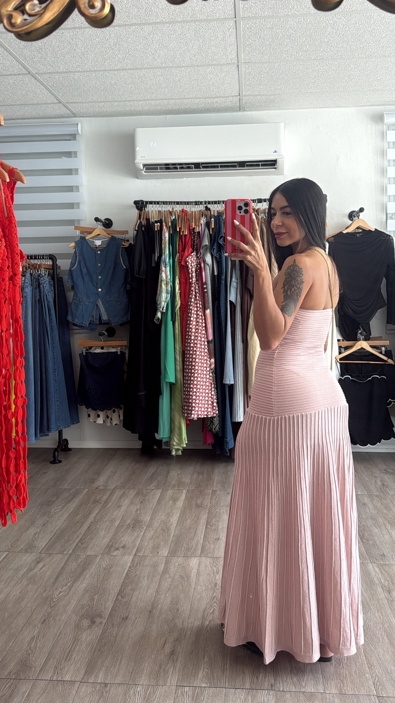 Pink Rib Maxi dress