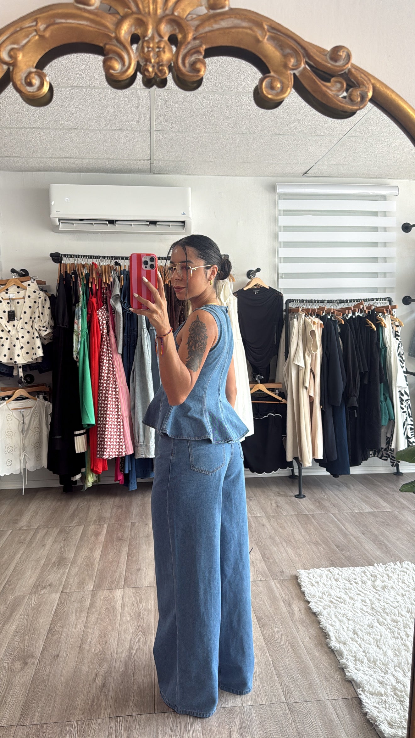 Denim Peplum set Restock