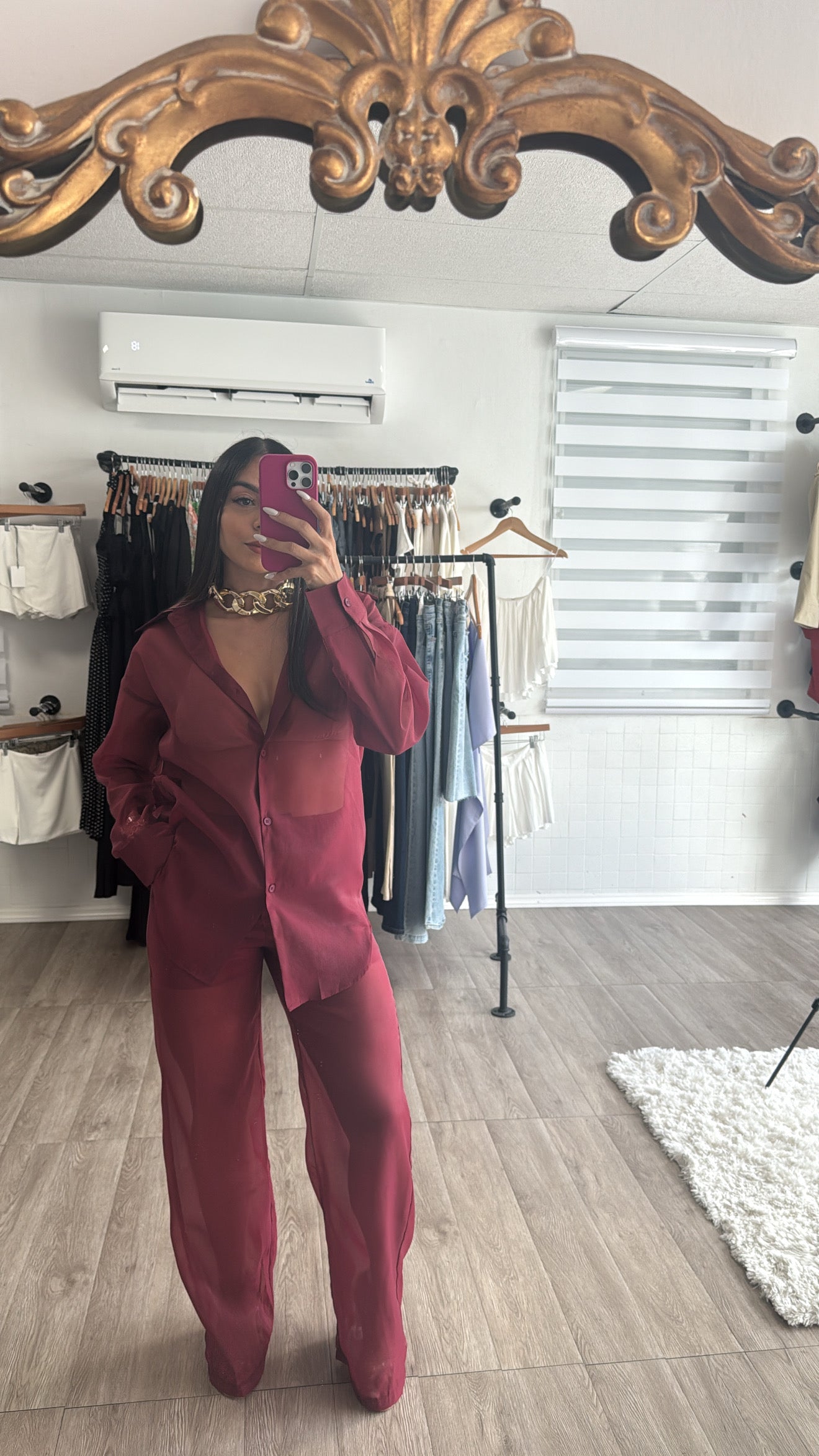 Organza burgundy set