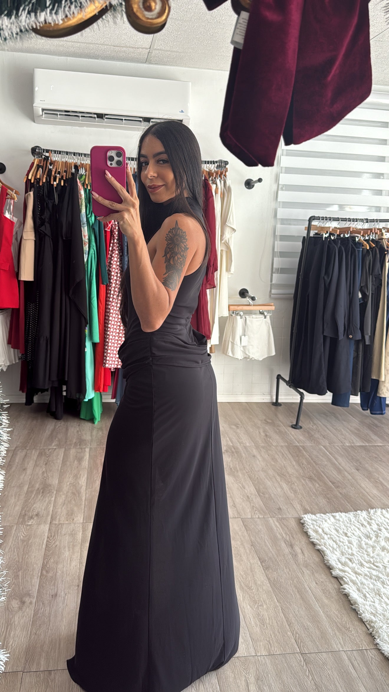 Black High Neck Maxi