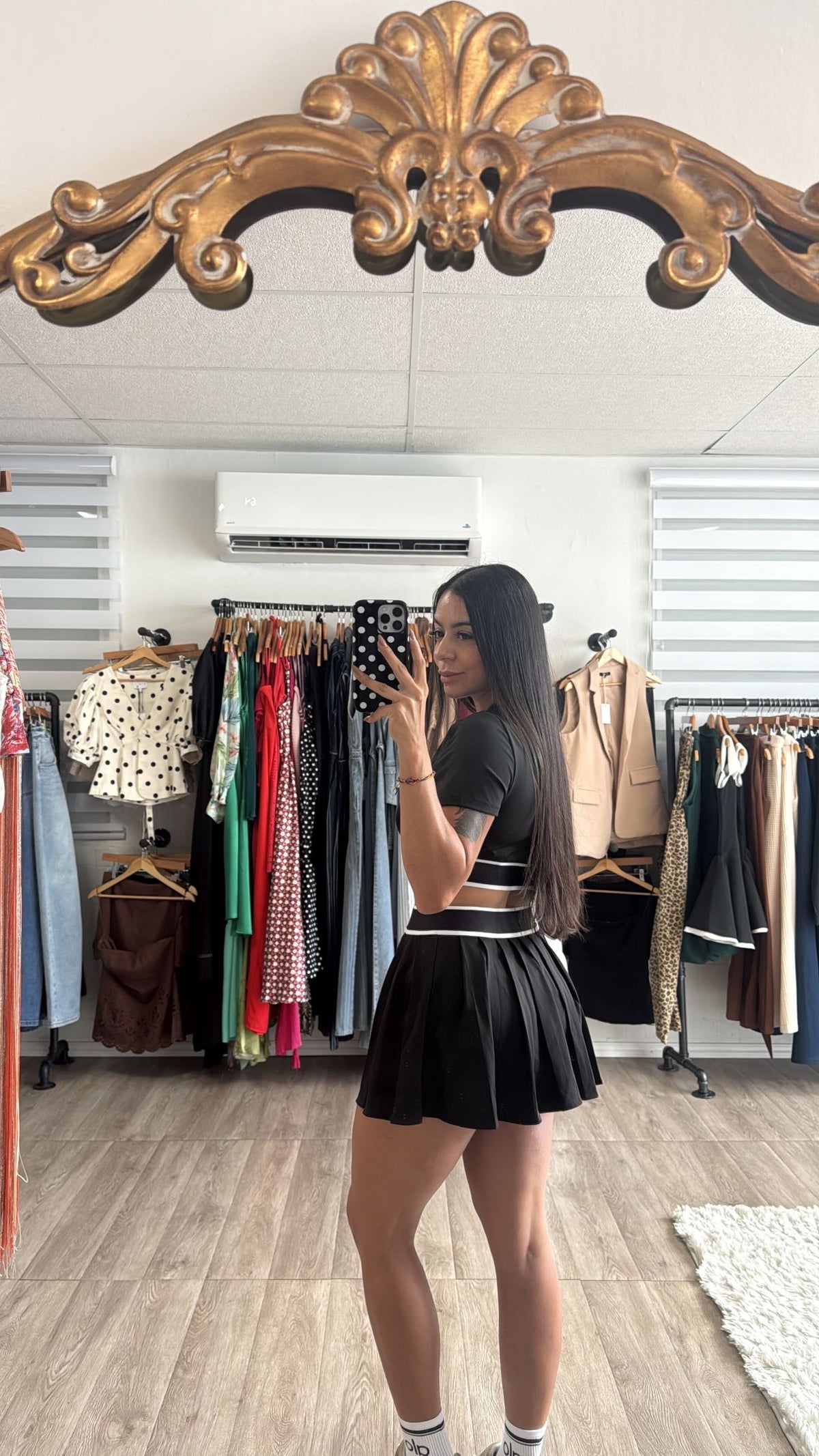 Black skort set