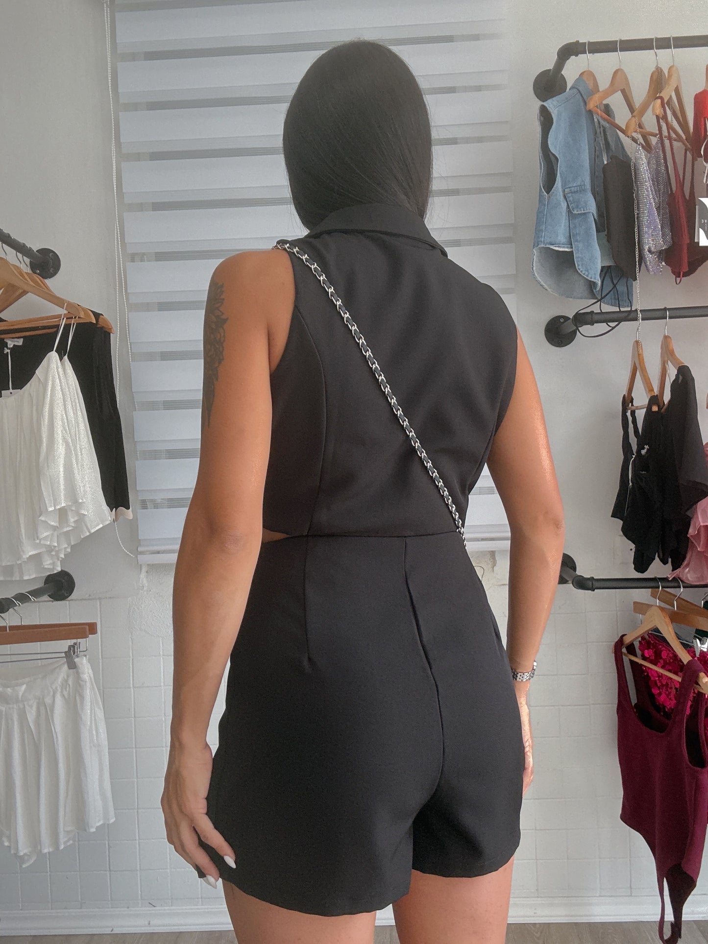 Black blazer romper