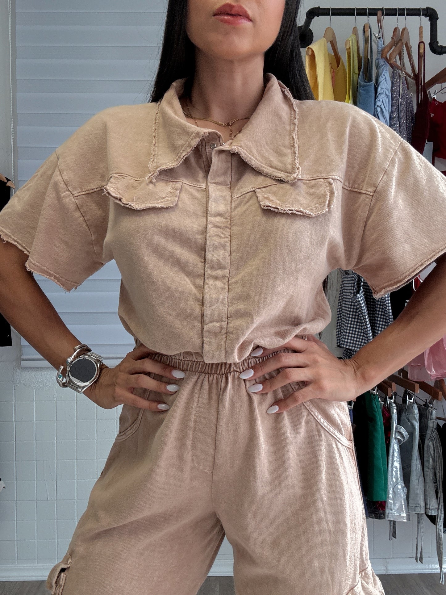 Cargo Wash Jumpsuit