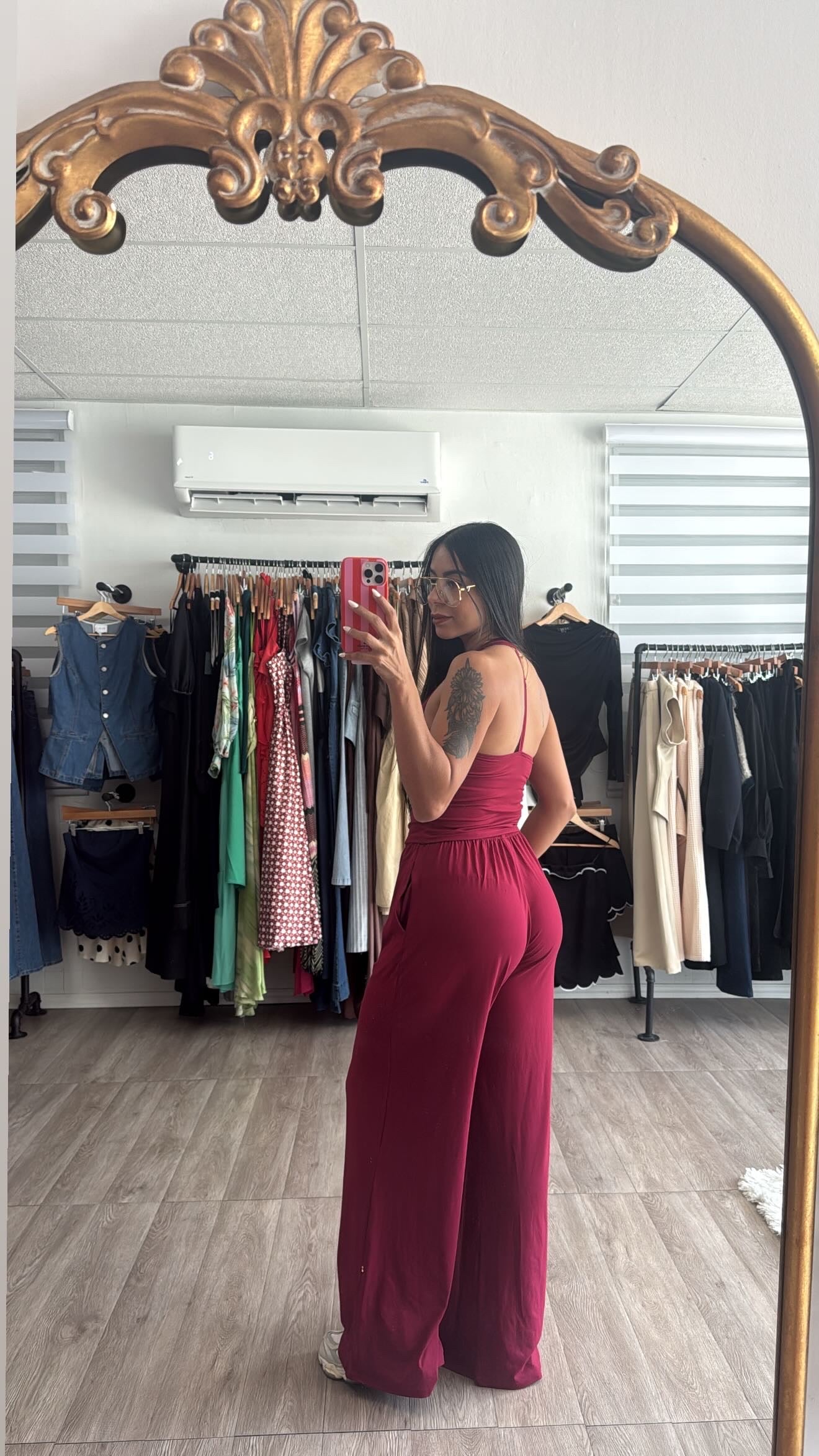 Burgundy Lanies Comfy set