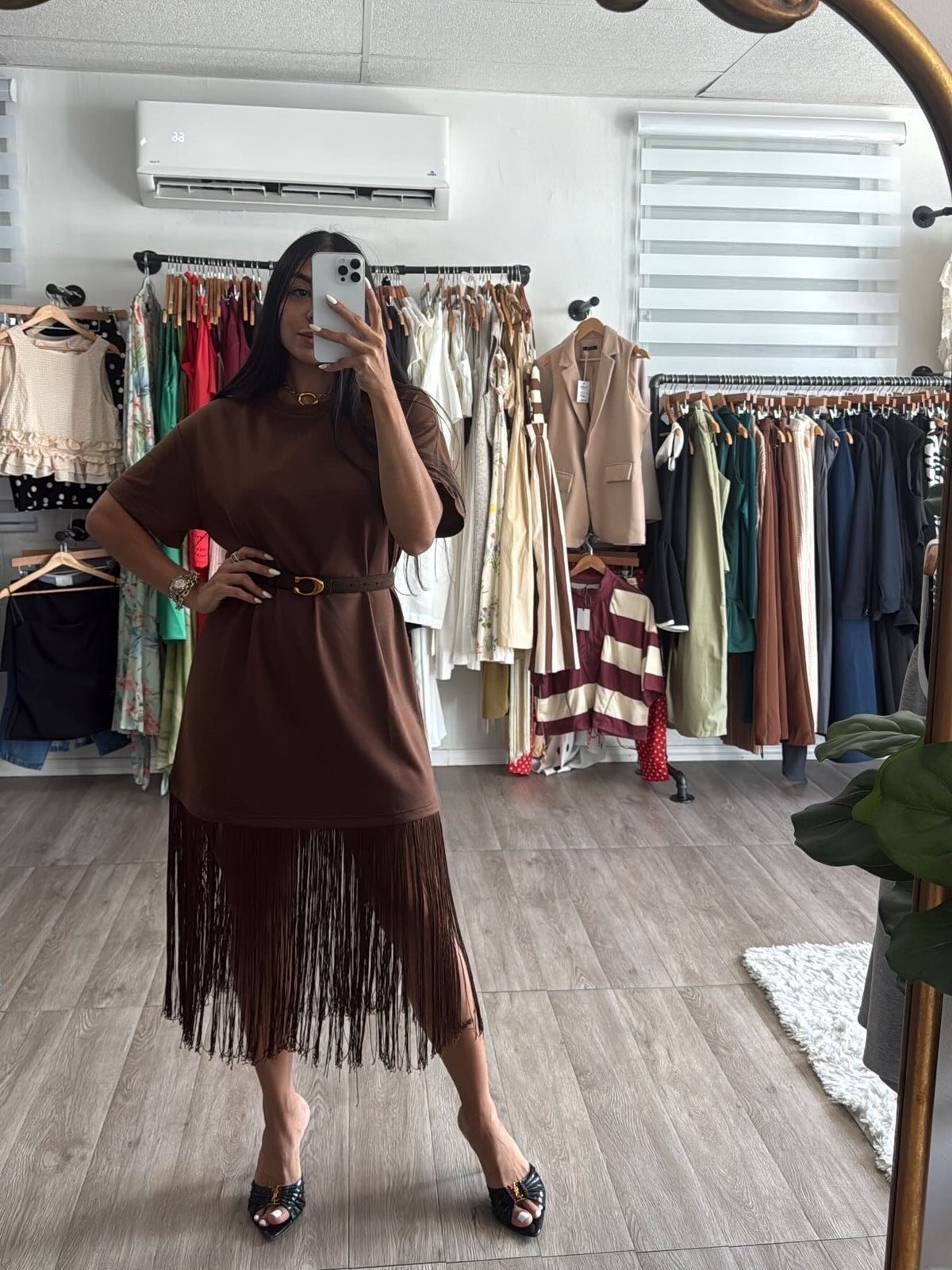 Brown Fringe Dress