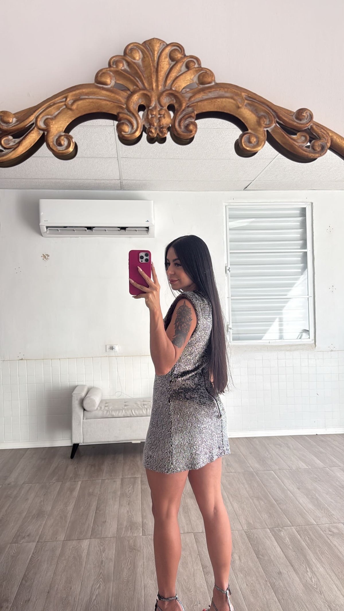 Embelished mini dress