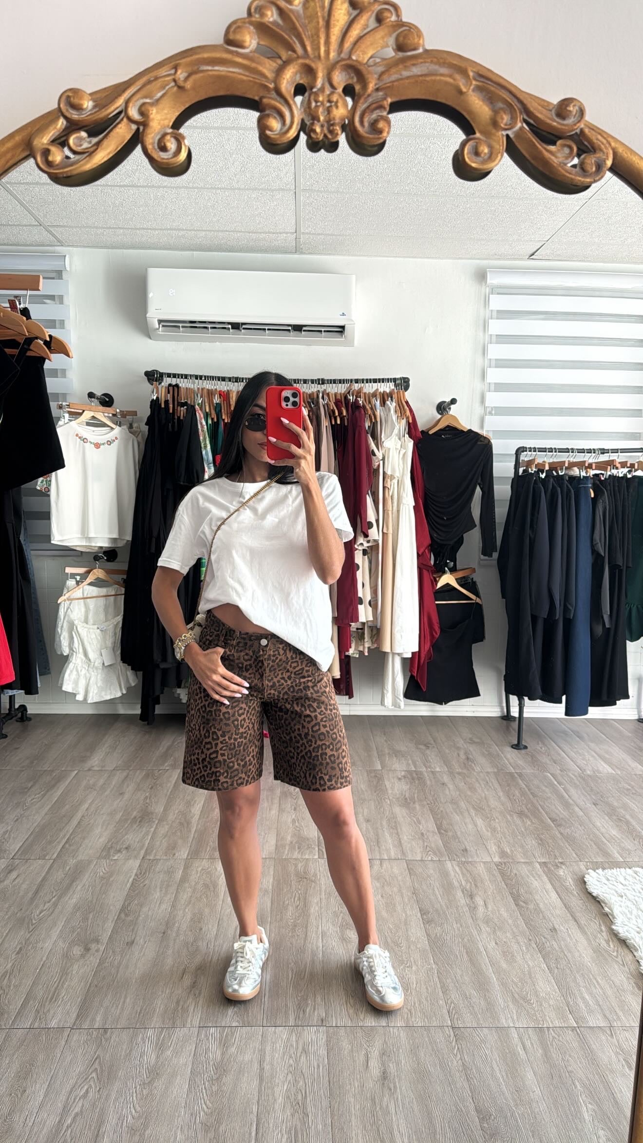 Bermuda Leopard Denim