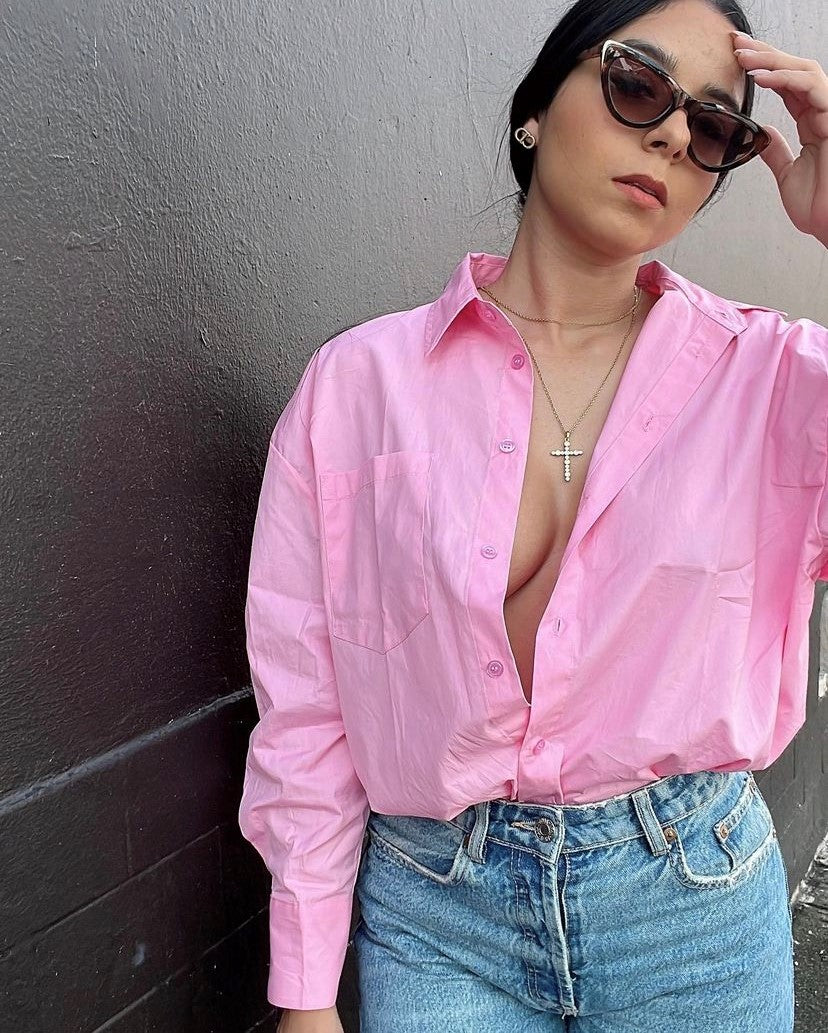 Bussiness Shirt Blue /Rose Color