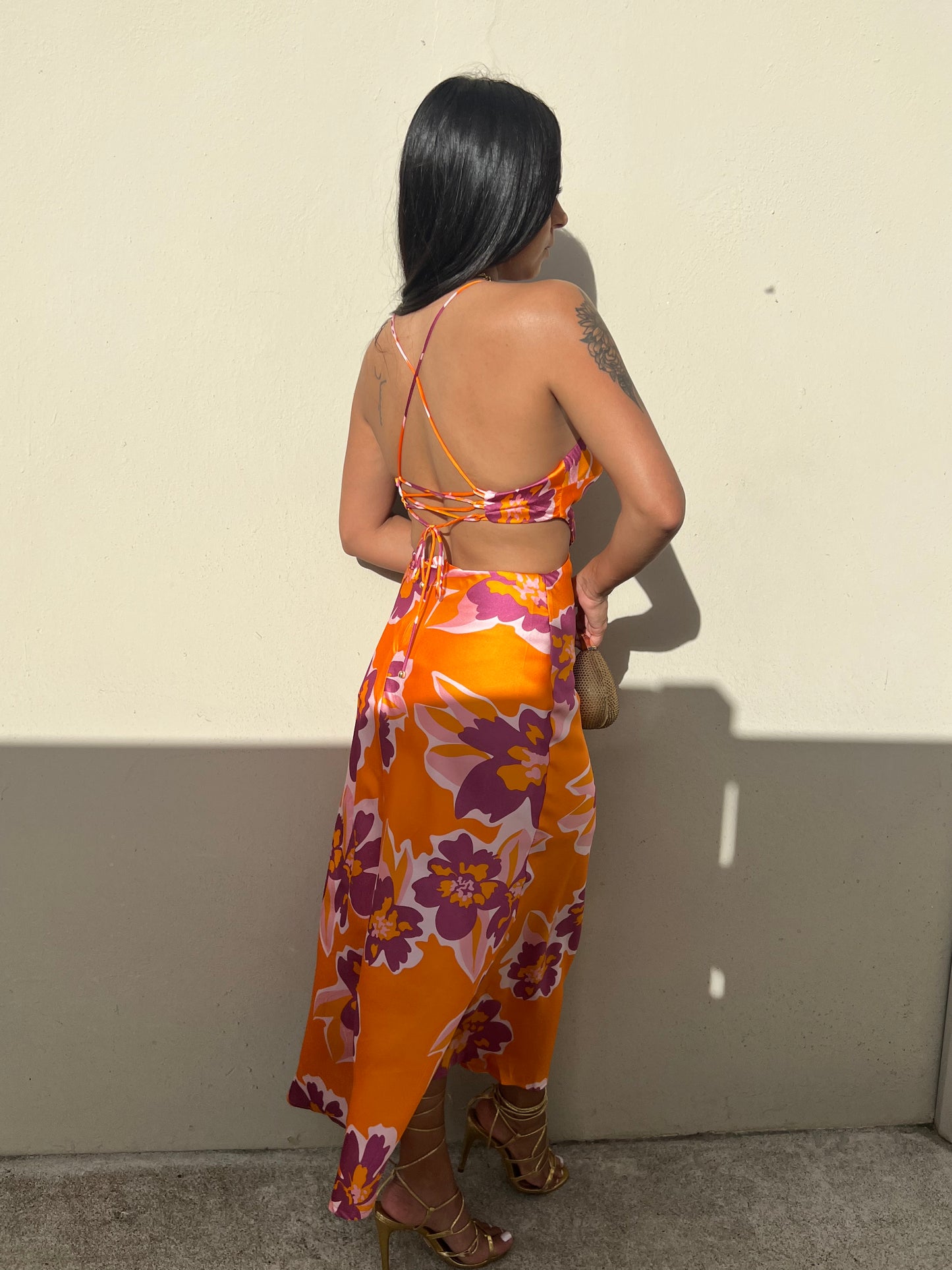 Flower Satin Dress