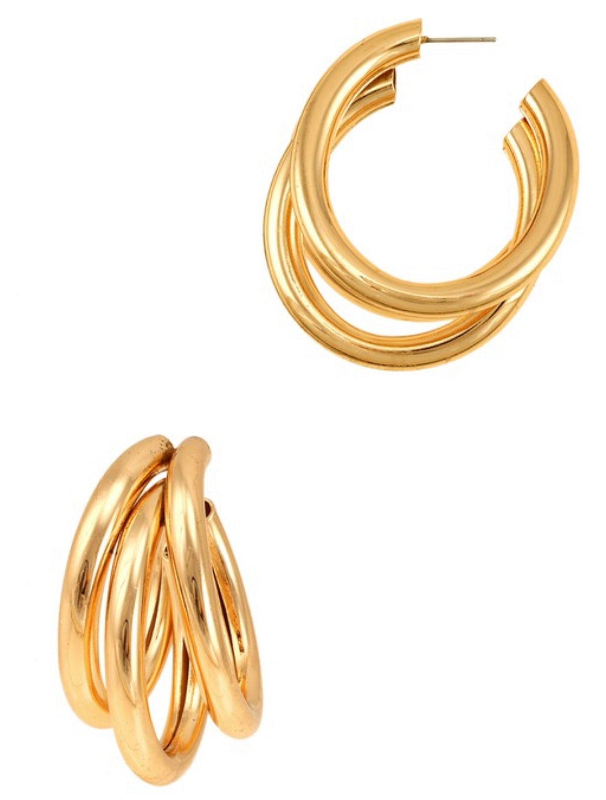 Three gold Earrings