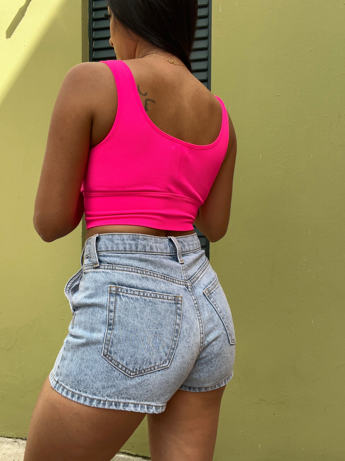 Denim 3 Buttons Skort