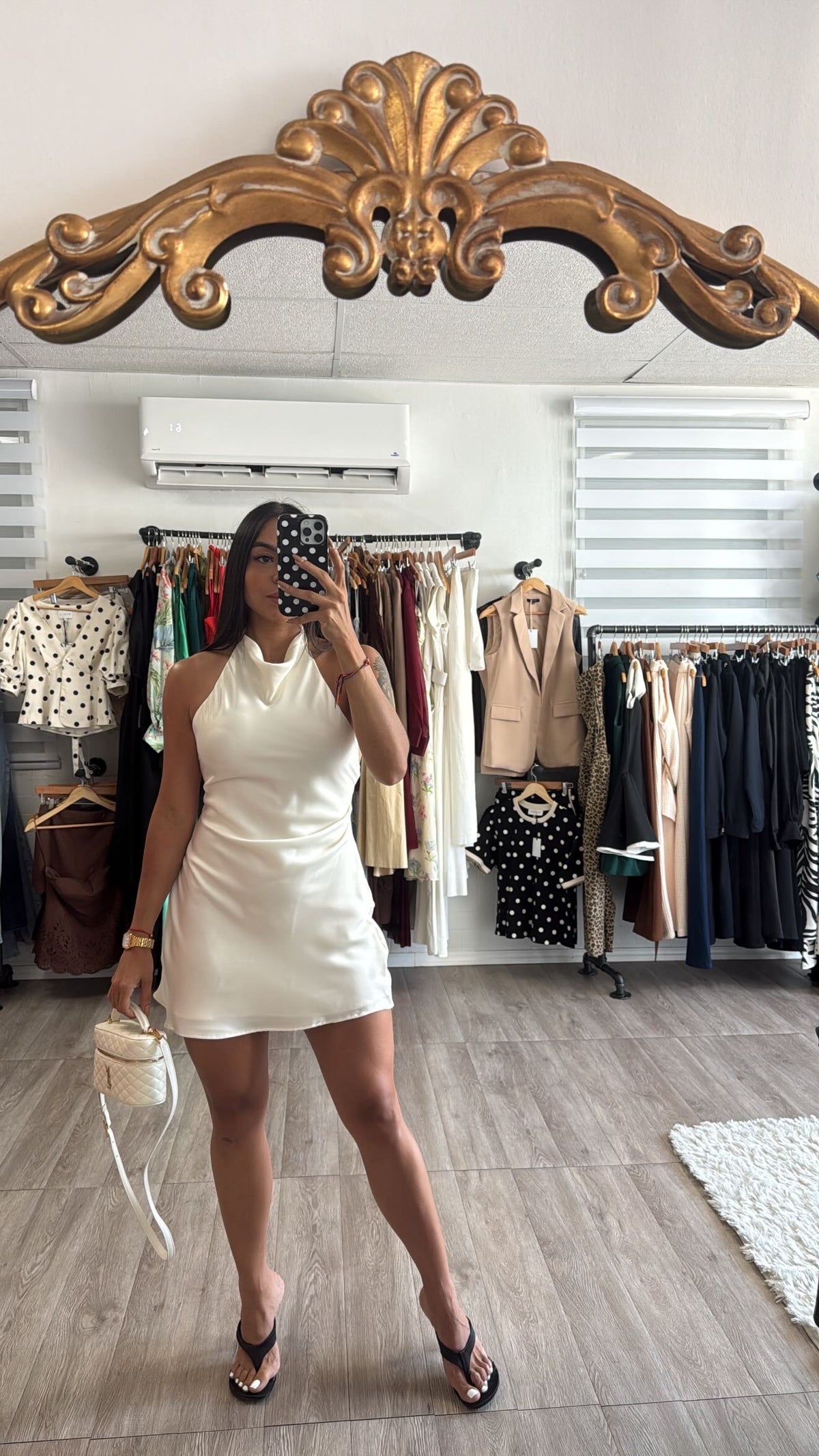 Satin Mini dress in ivory