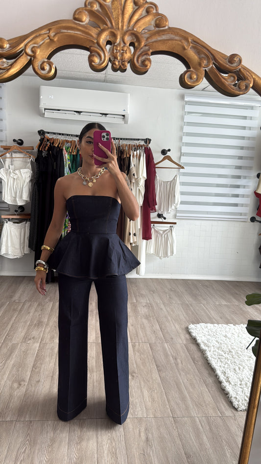 Denim índigo Tube Set