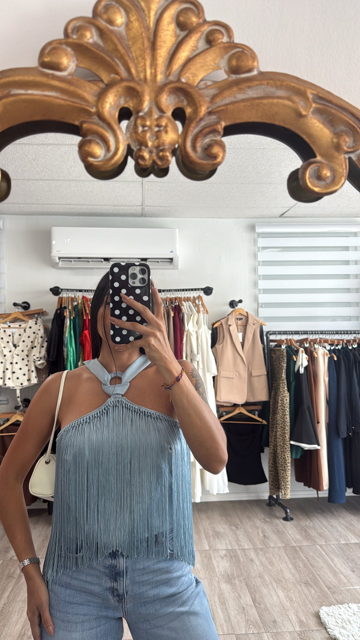 Fringe Sky Blue Blouse
