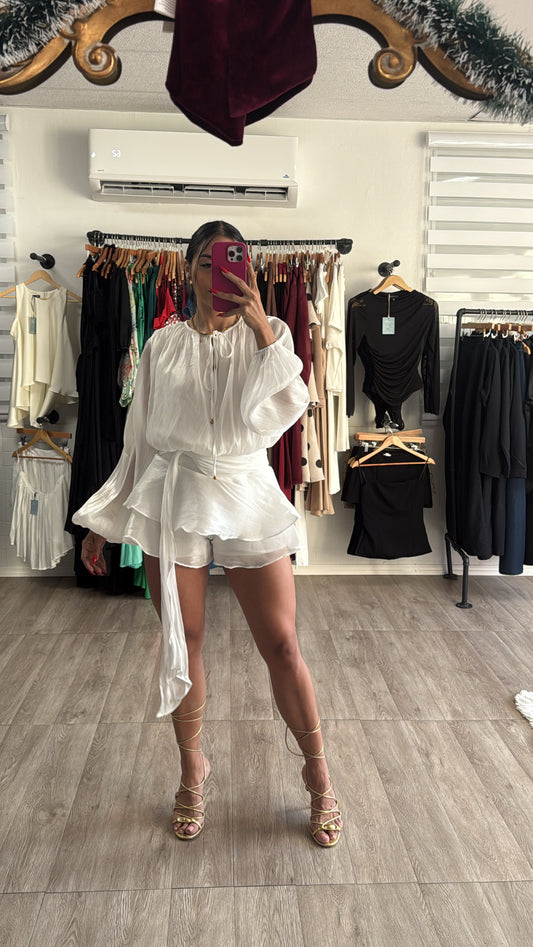 Organza white romper