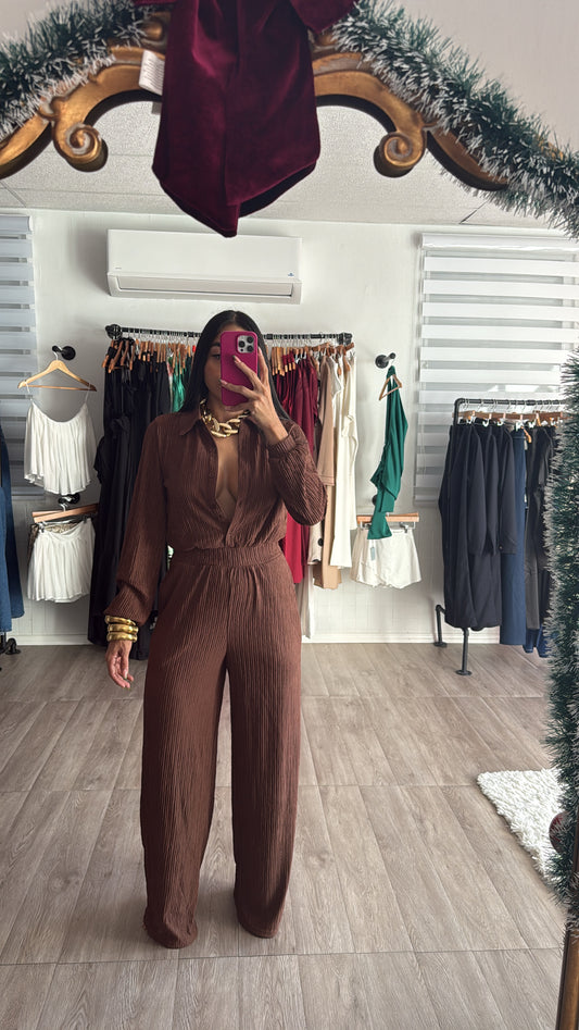 Choco plaid Jumpsuit