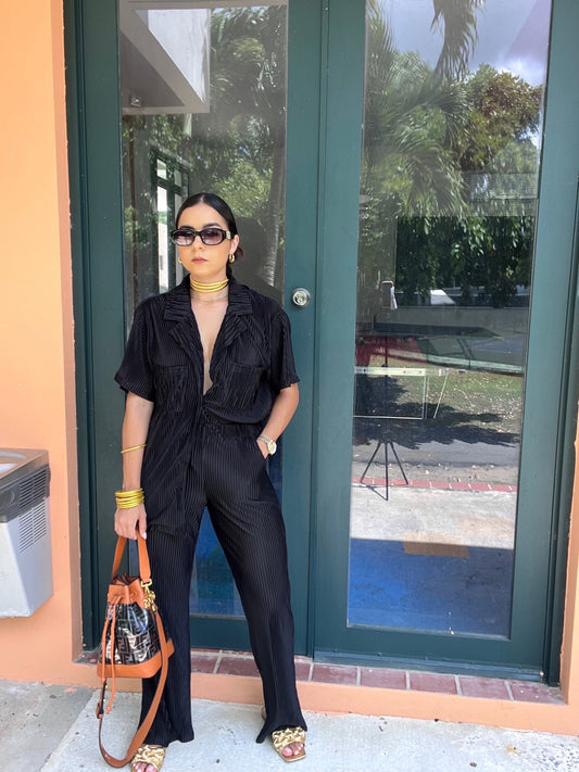 Pleated Black set