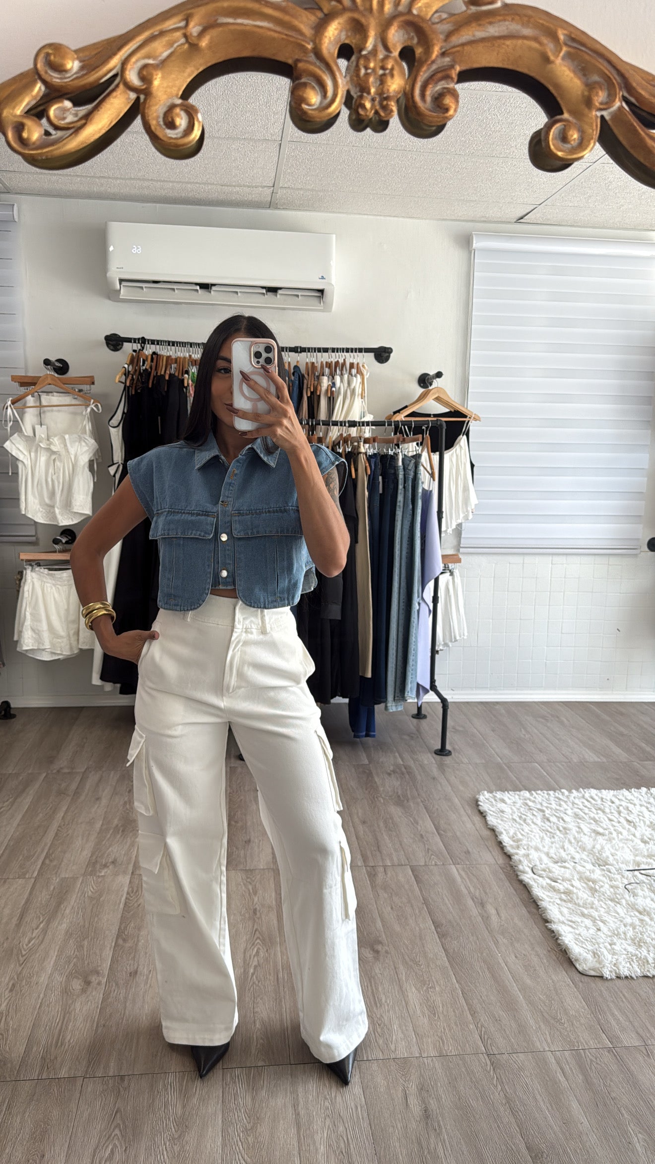 Denim crop