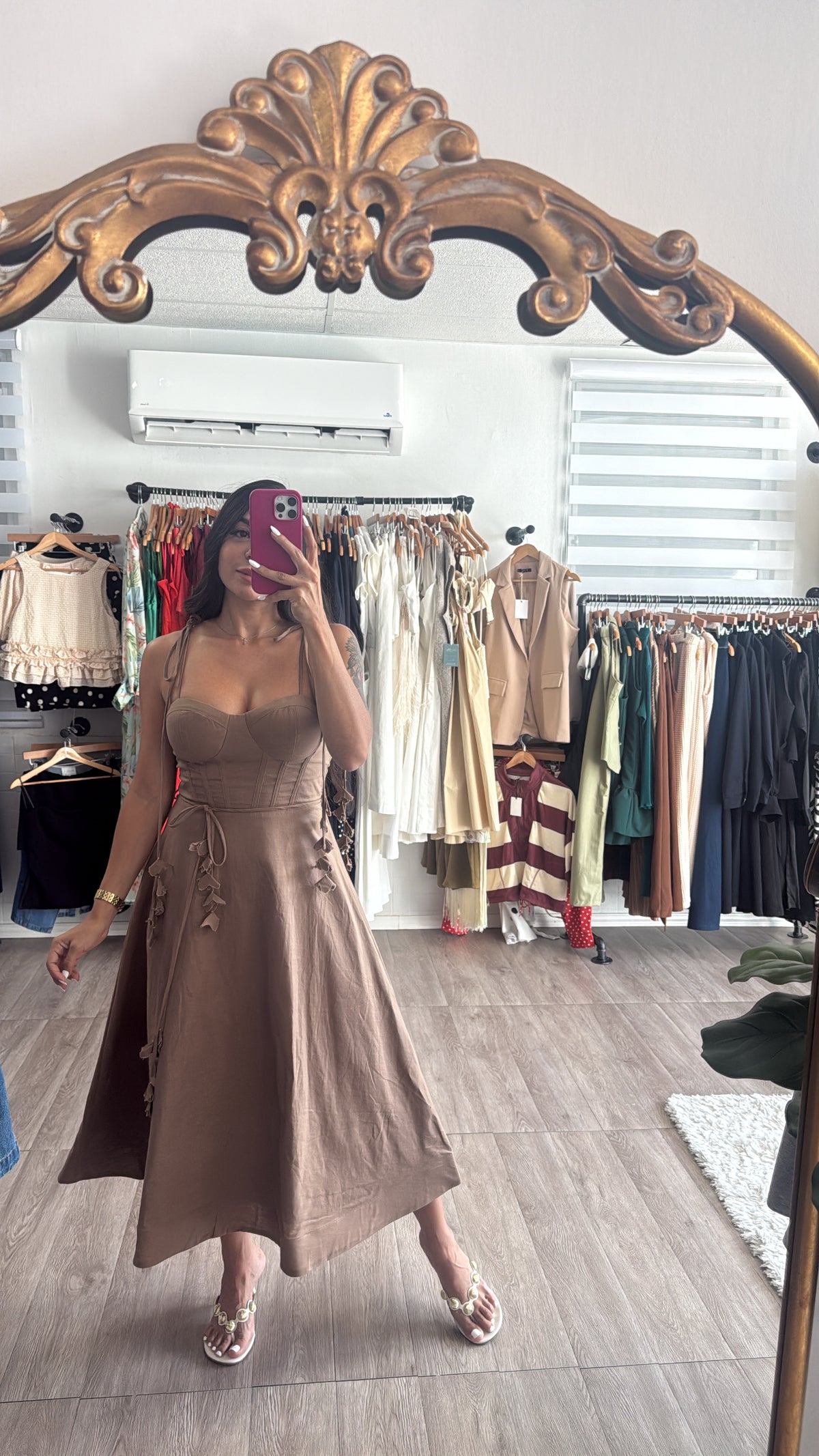 Leaftie Midi Dress