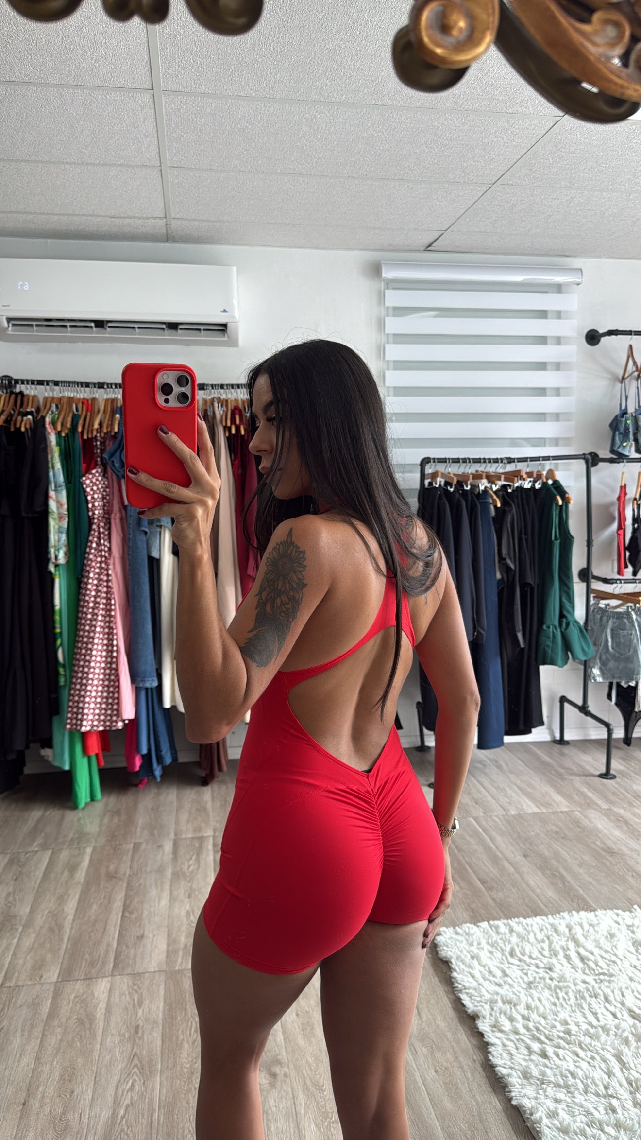Red active romper