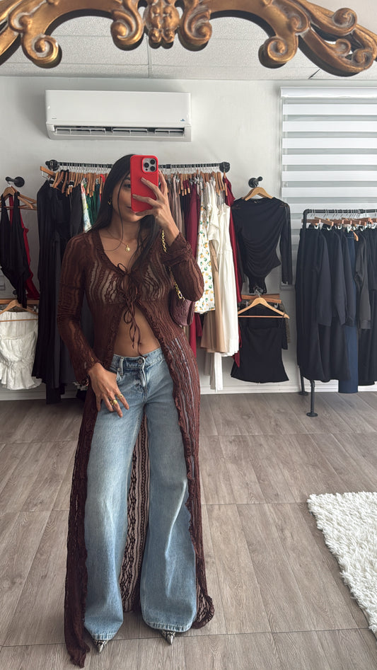Brown Lace Top