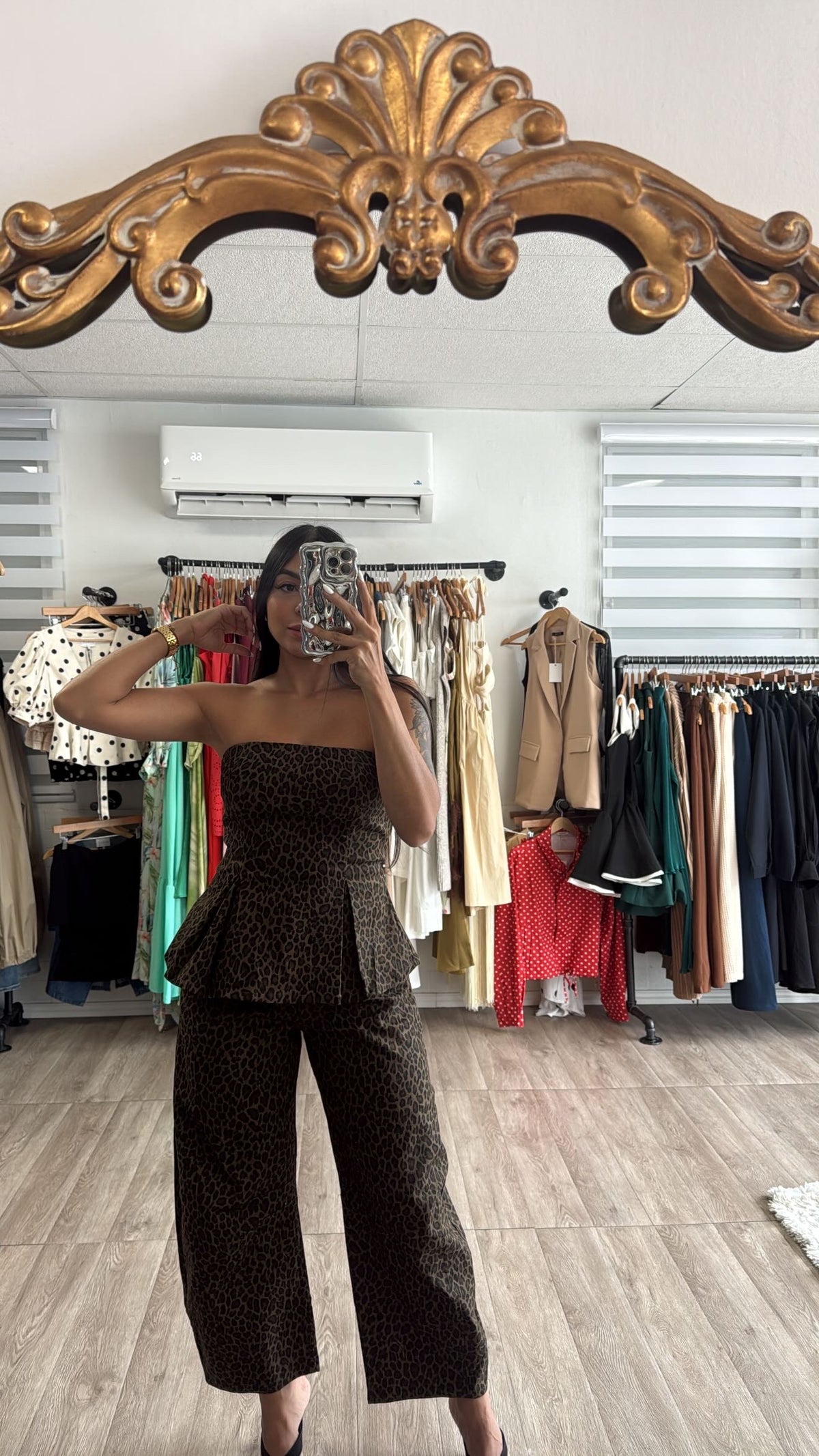 Leopard Barrel Denim Set