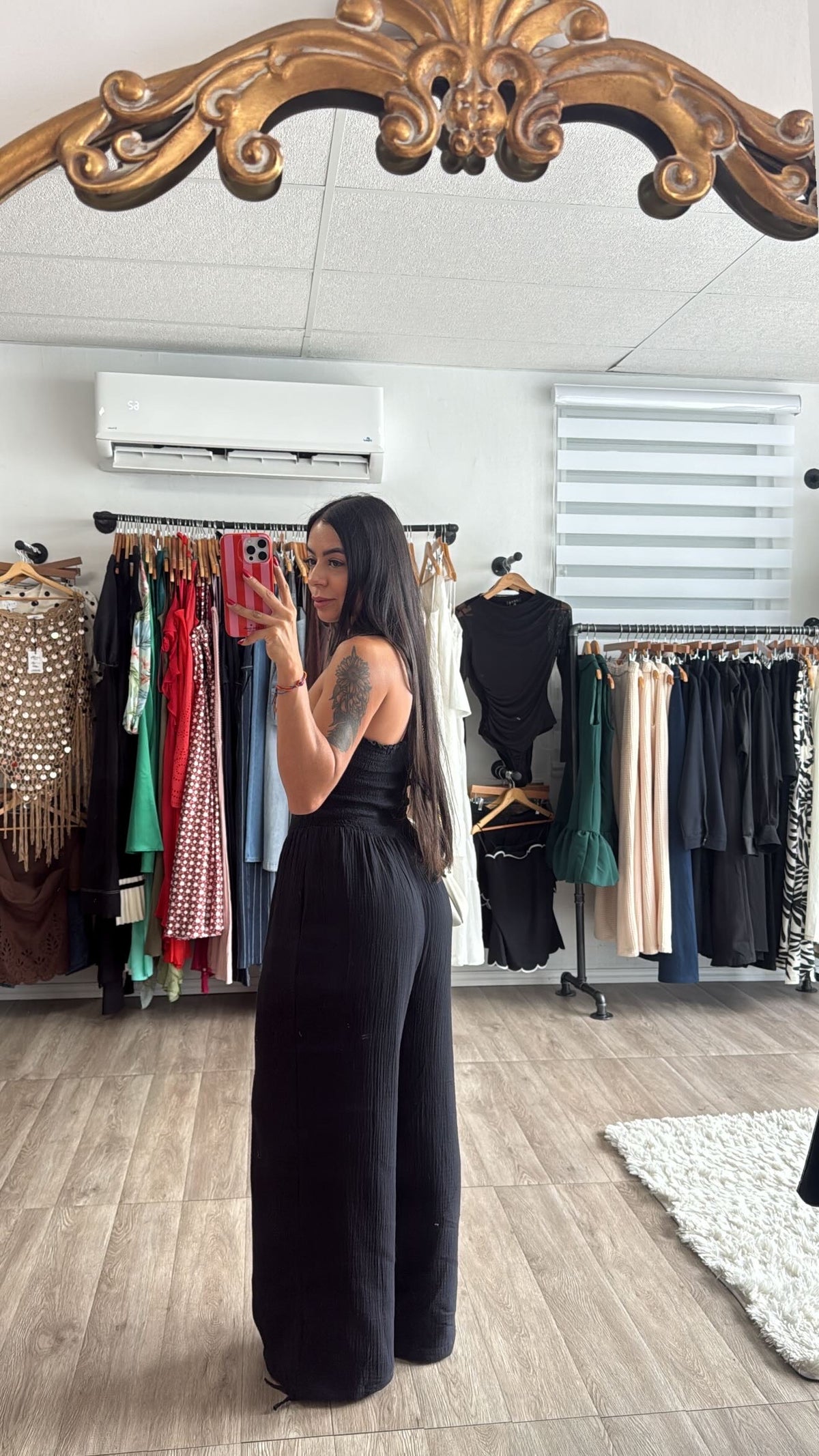 Black smocked Jumpsuit