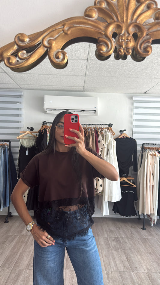 Tshirt Lace in Brown