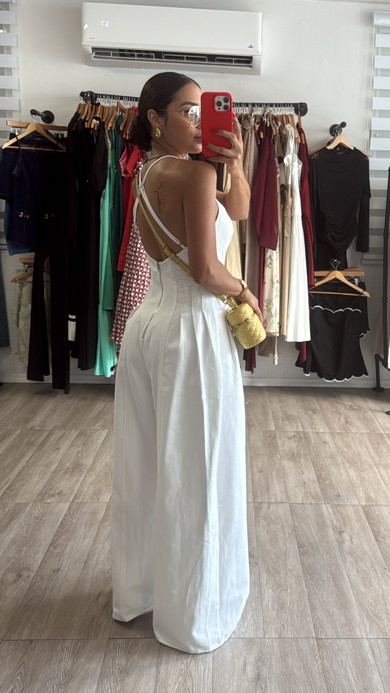 White Denim Jumpsuit