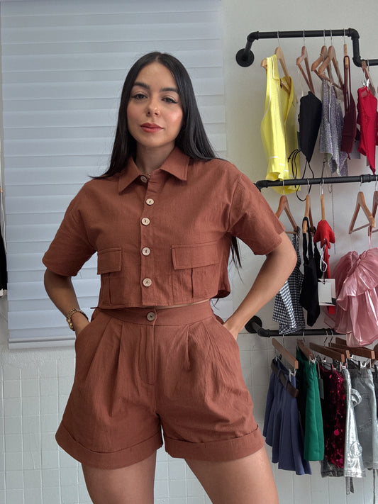 Cargo Brown short set
