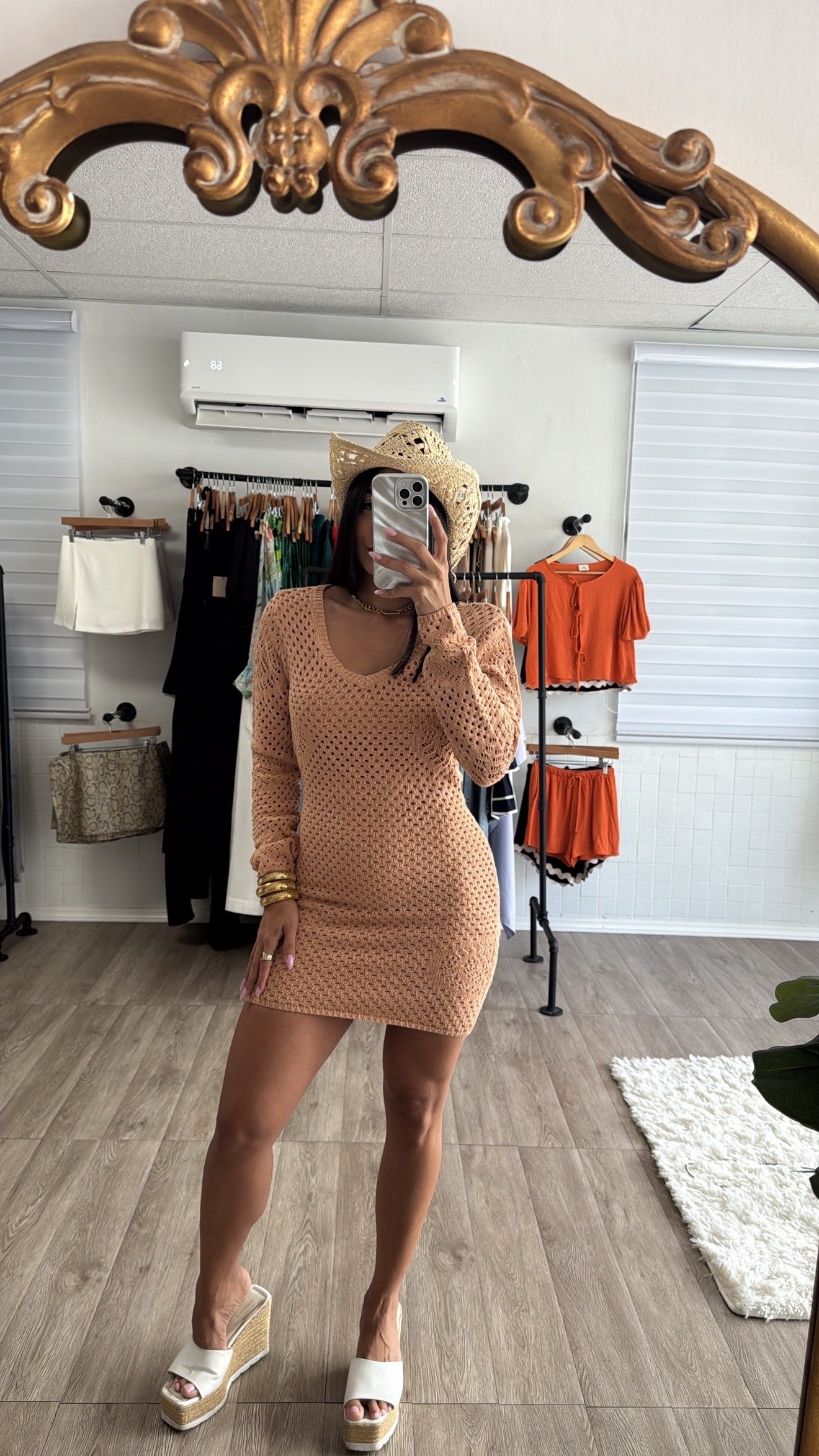 Crochet salmón Dress