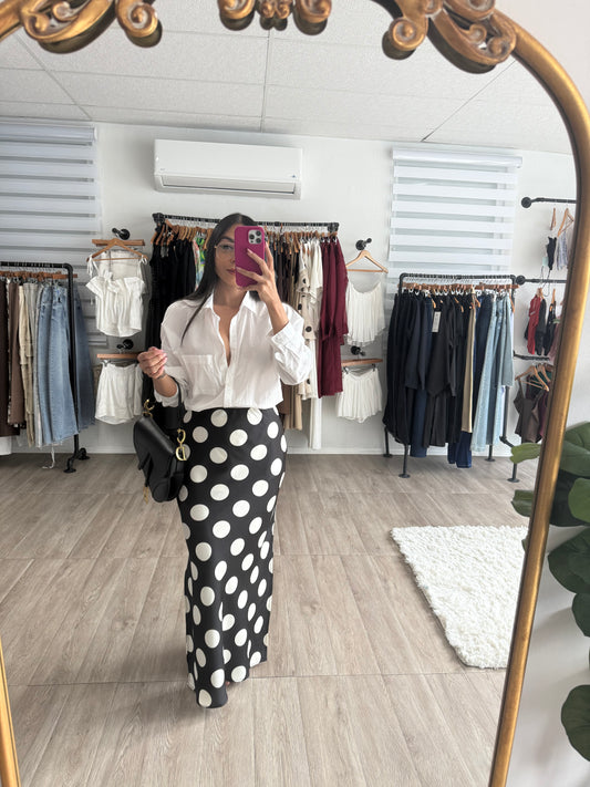 Polka dot Satin skirt