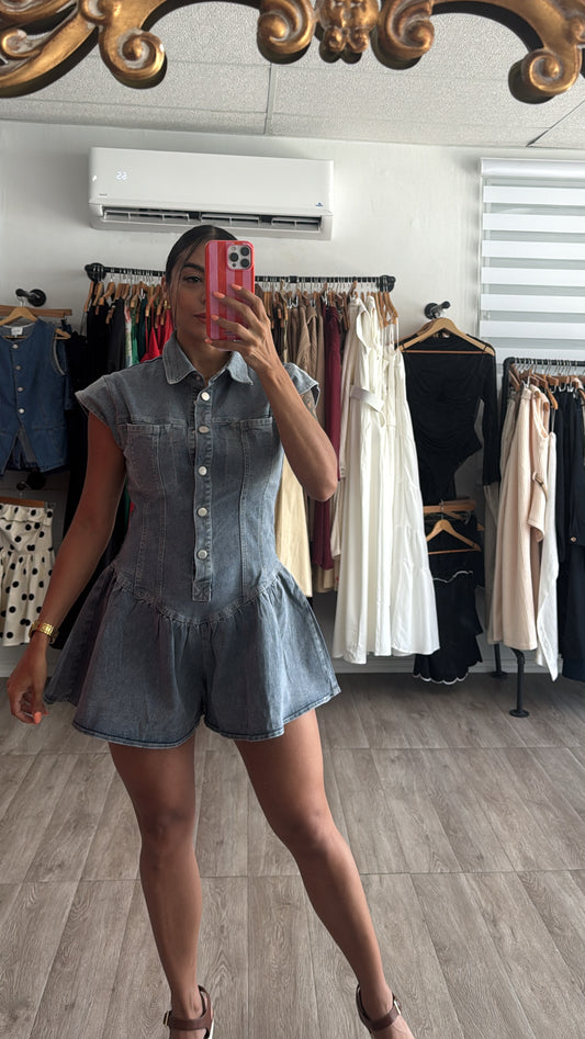 Denim Wash Romper