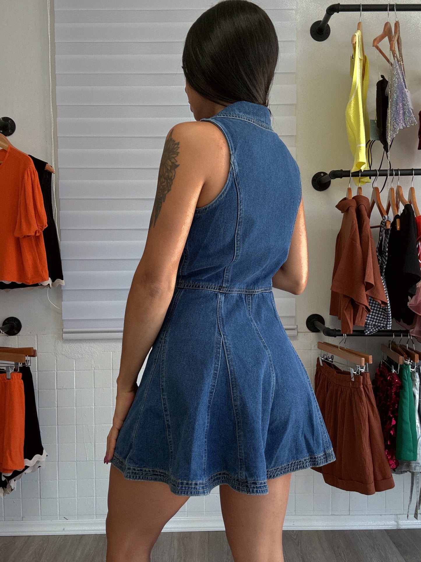 Denim Wide Romper