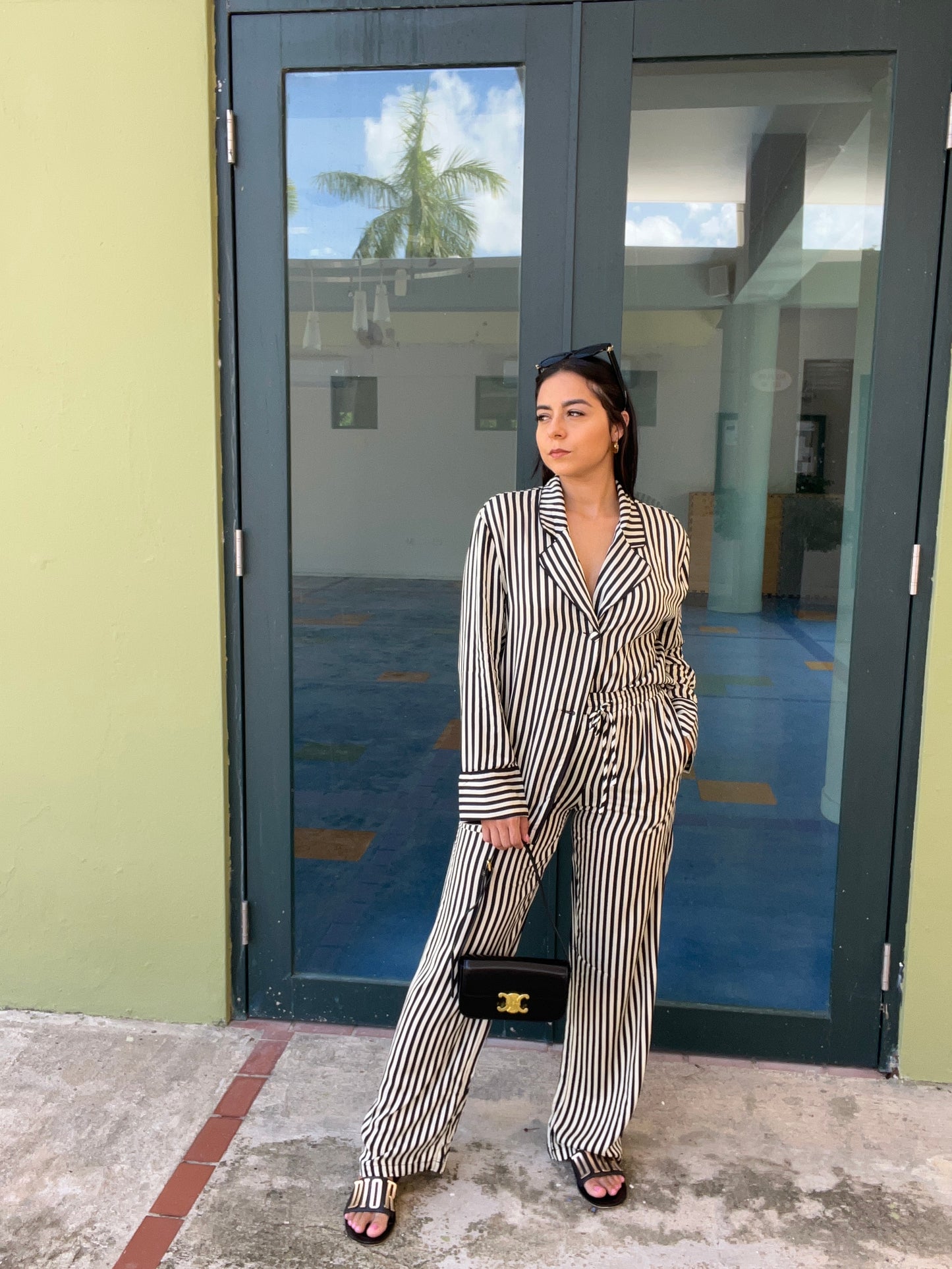 Stripe Long Pant set