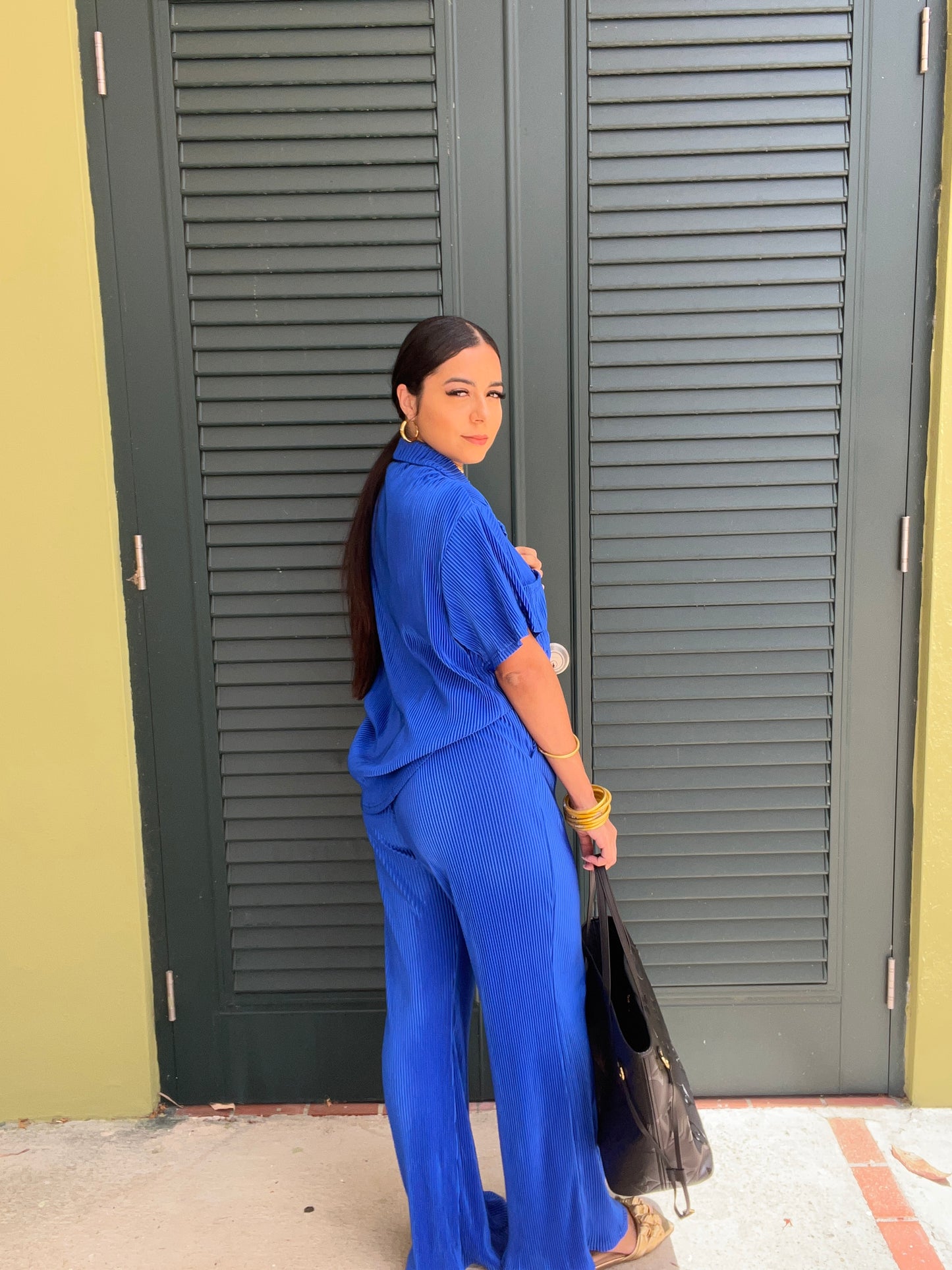 Plissed Royal Blue Set