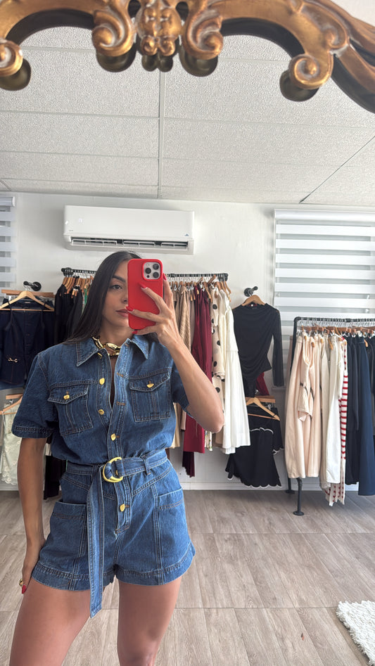 Moraima Denim Romper